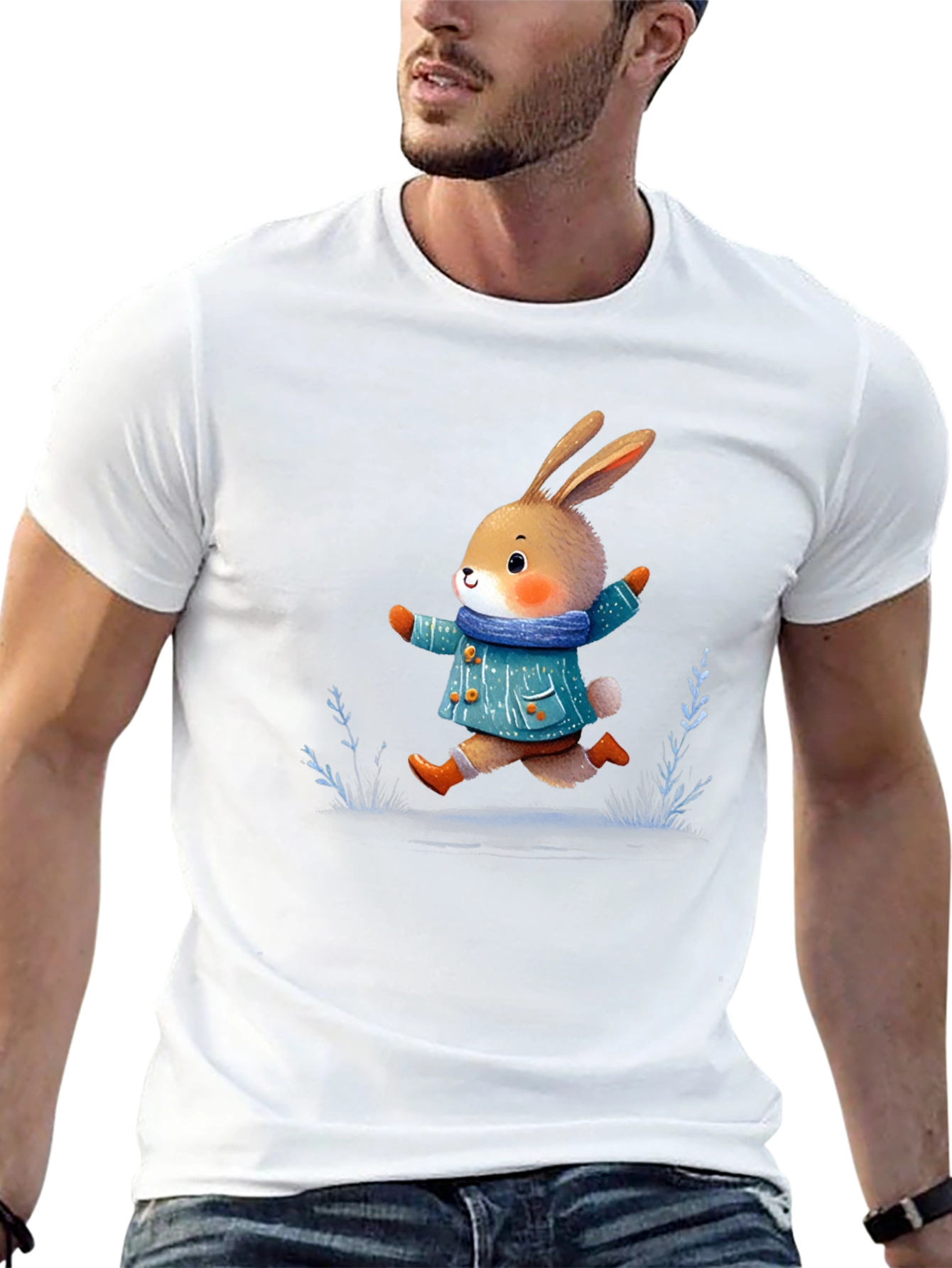 Cute Bunny T-Shirt: Whimsical Winter Style