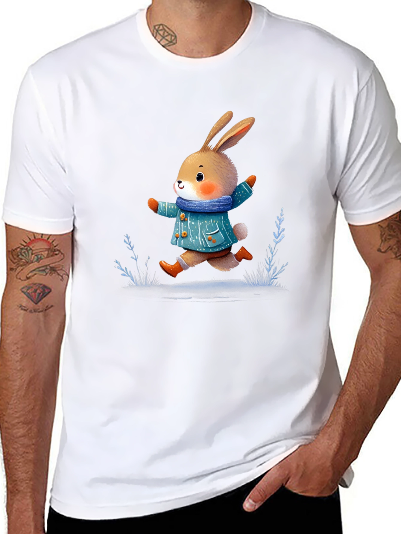 Cute Bunny T-Shirt: Whimsical Winter Style