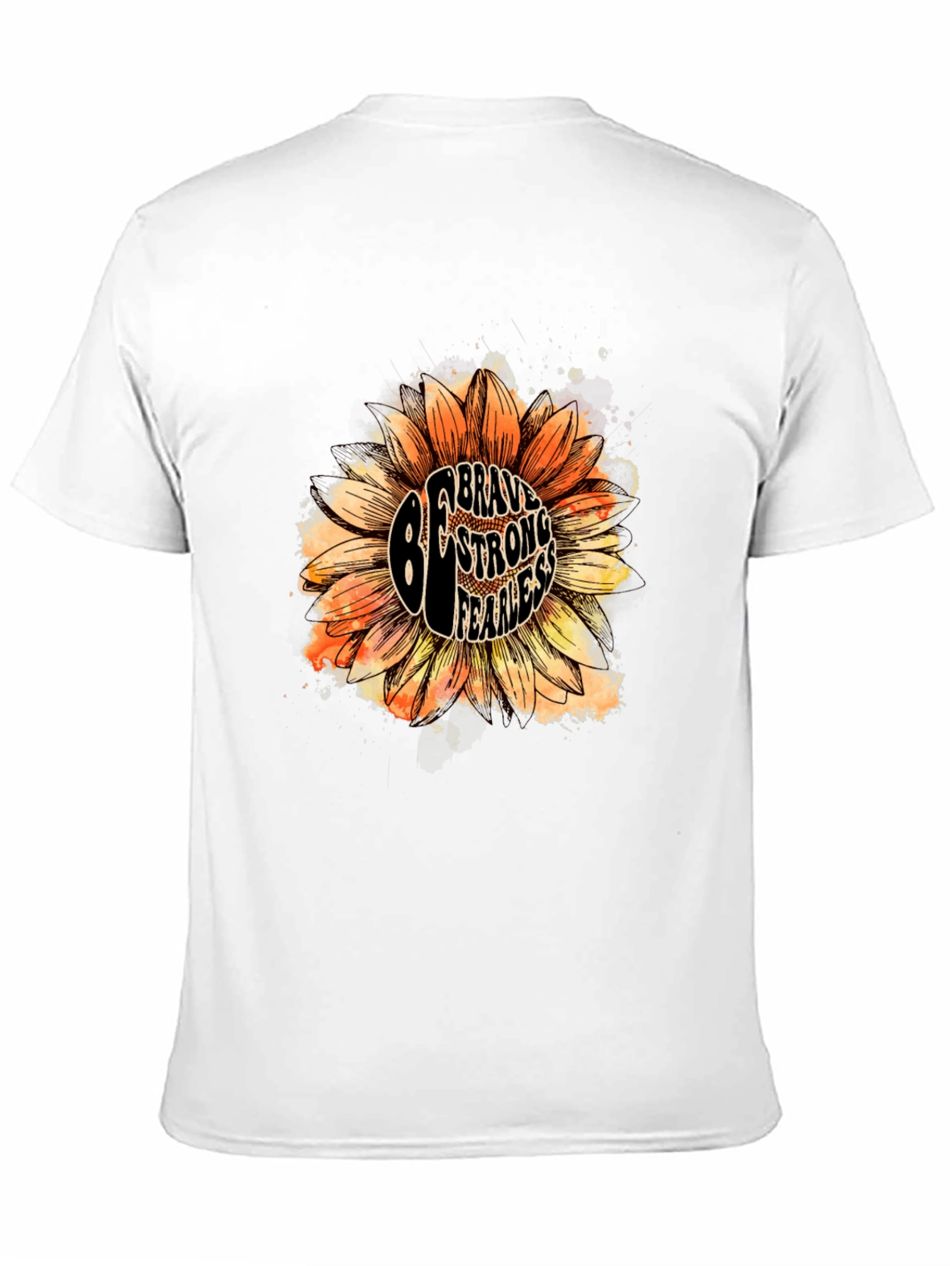 Be Brave Sunflower Graphic Tee - Unisex Black T-Shirt