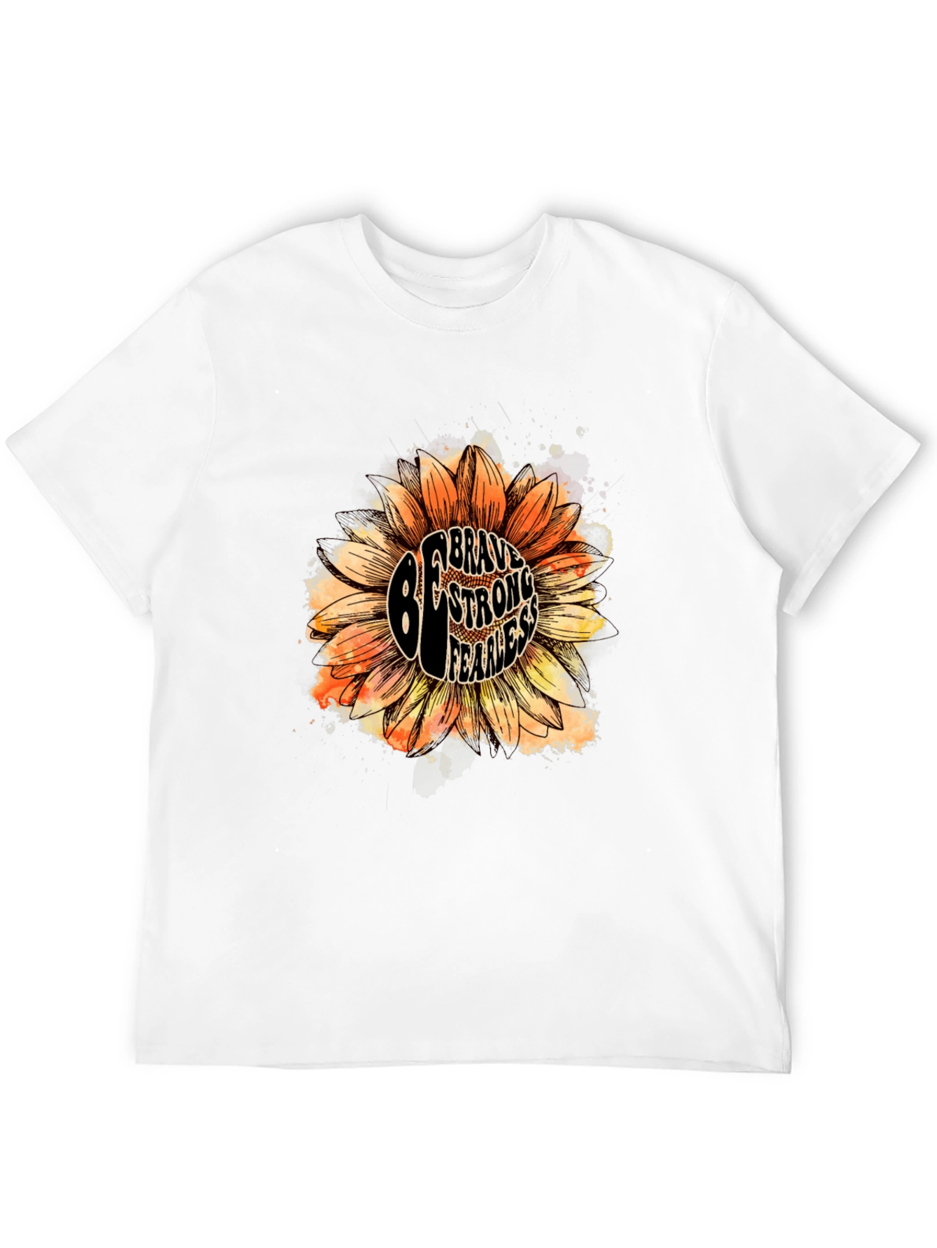 Be Brave Sunflower Graphic Tee - Unisex Black T-Shirt