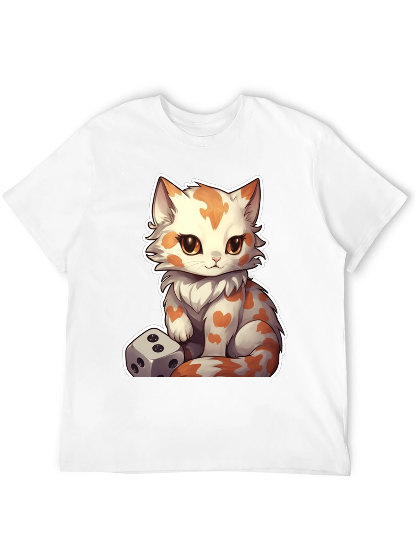 Cartoon Cat & Dice Graphic Tee