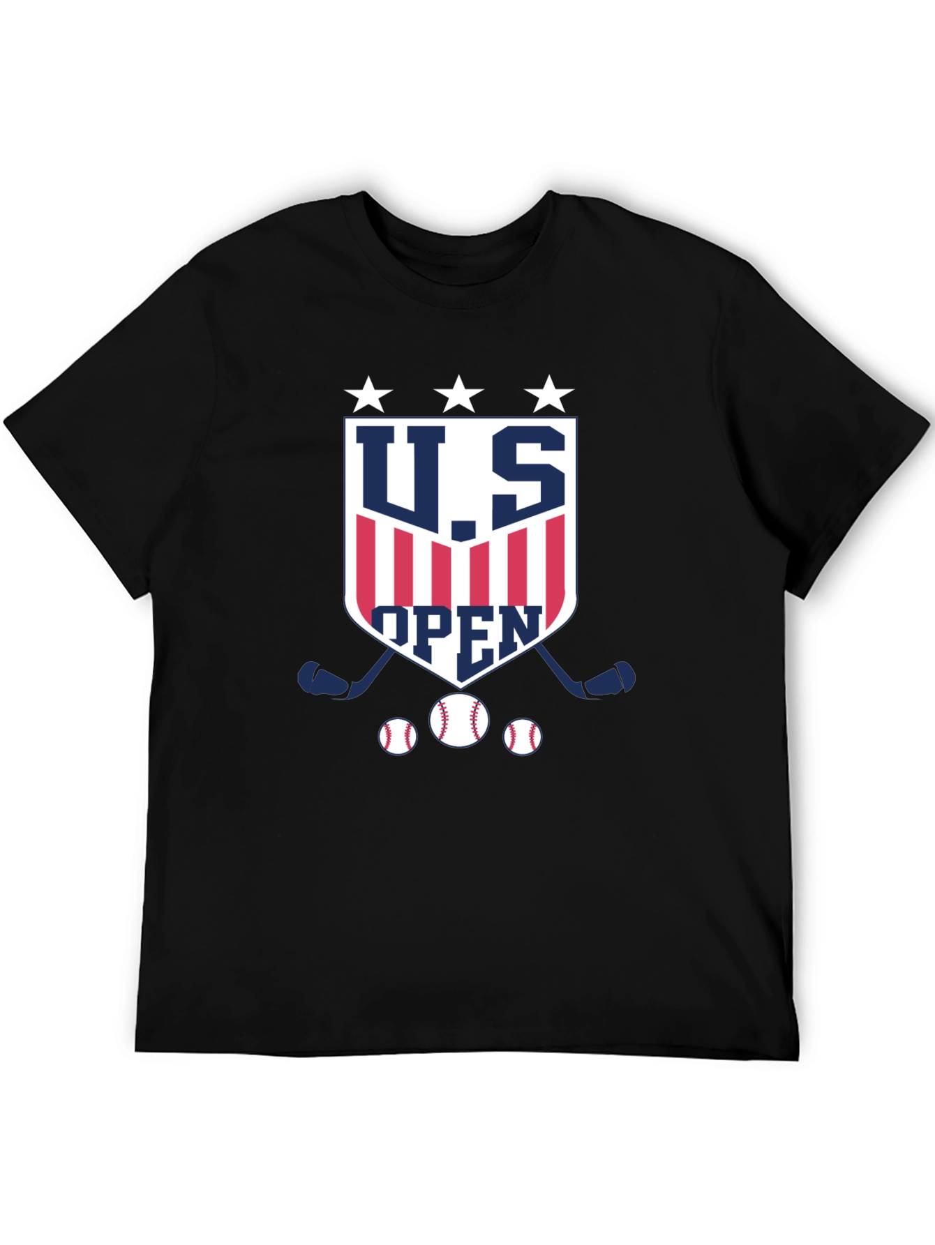 U.S. Open Baseball & Hockey Black T-Shirt