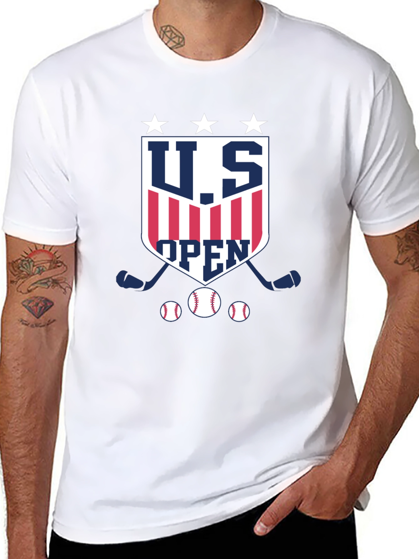 U.S. Open Baseball & Hockey Black T-Shirt