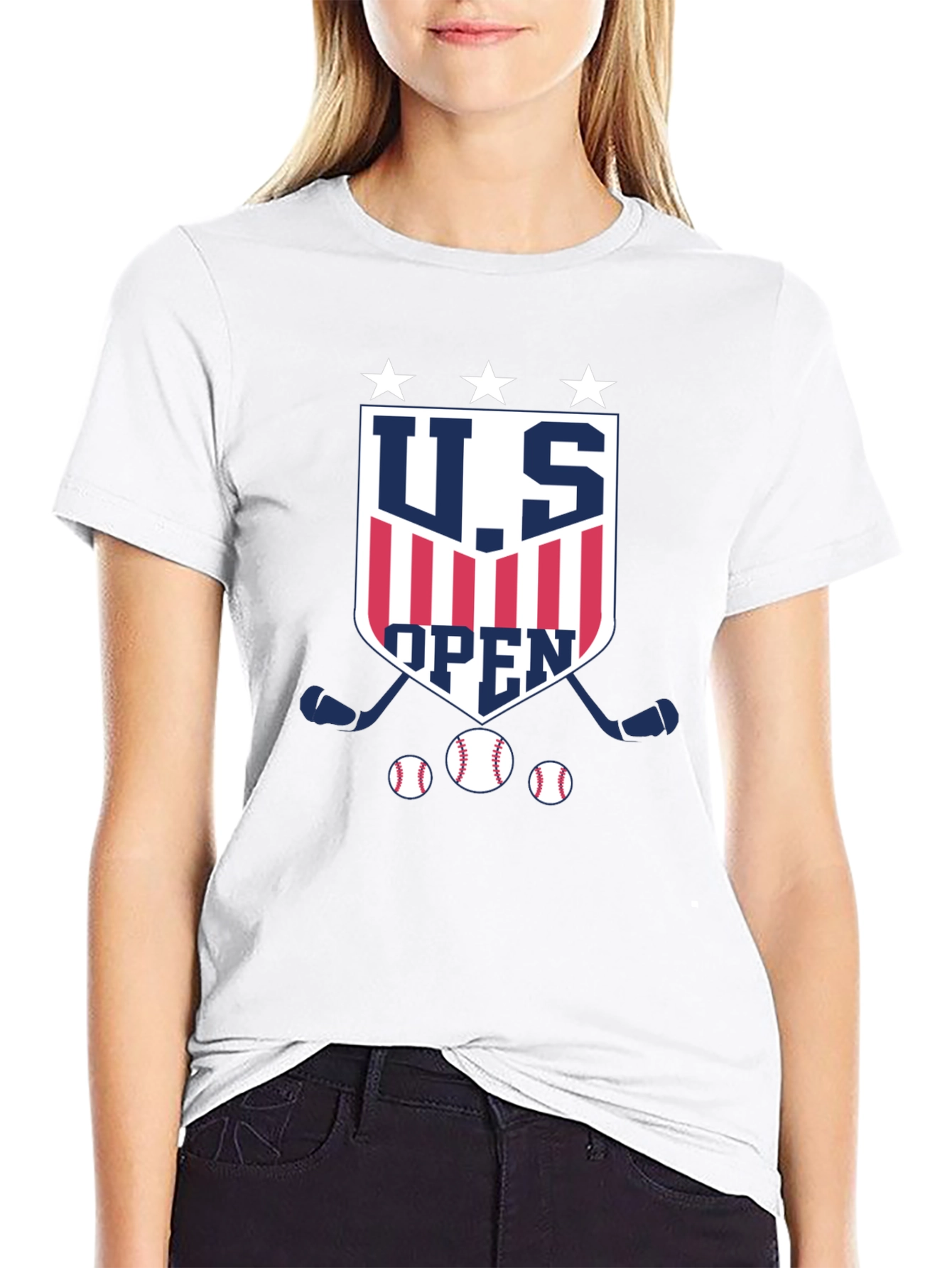 U.S. Open Baseball & Hockey Black T-Shirt
