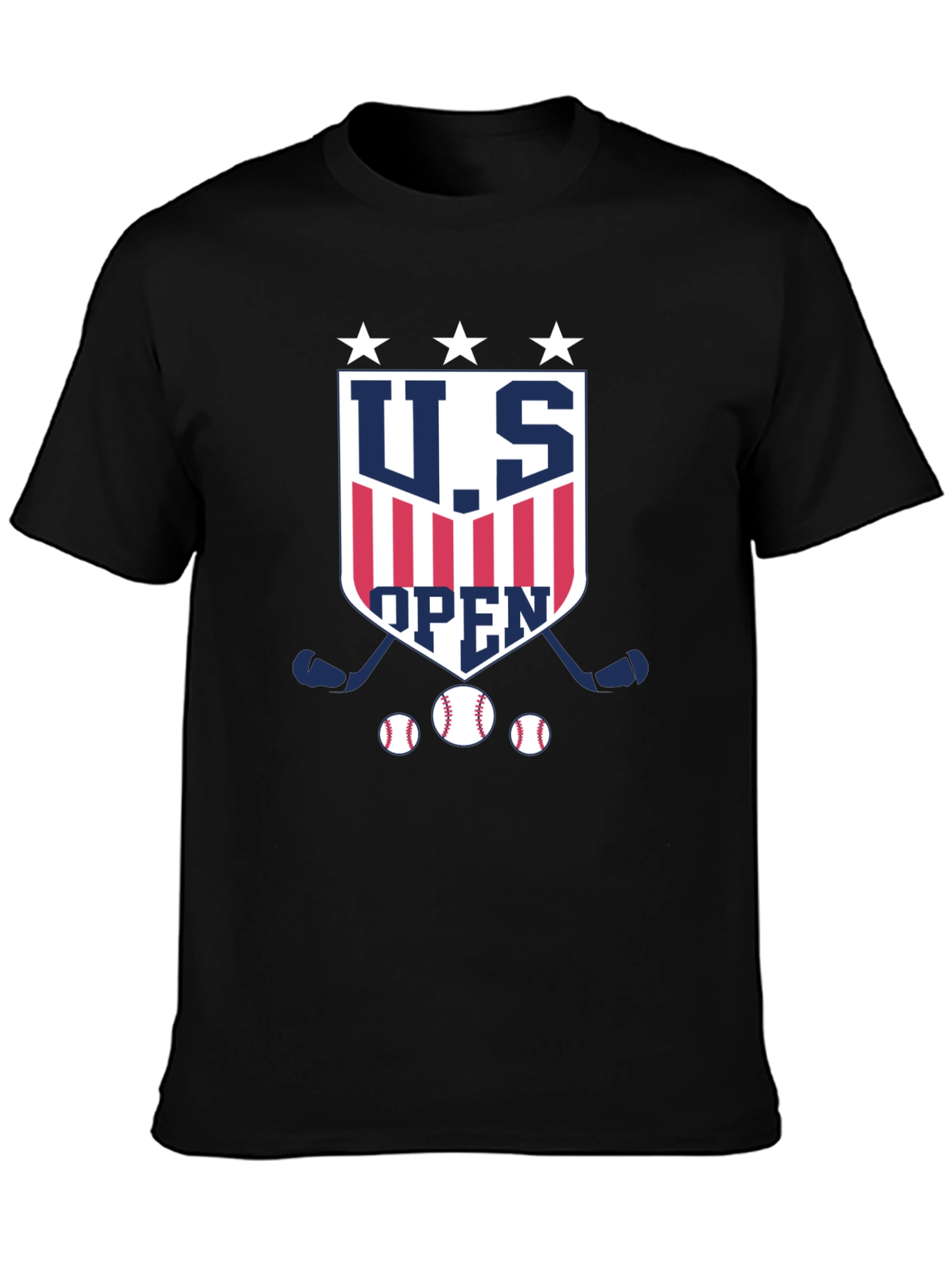 U.S. Open Baseball & Hockey Black T-Shirt