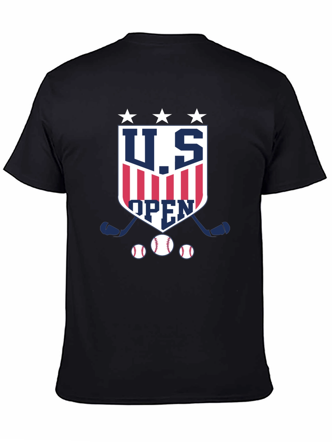 U.S. Open Baseball & Hockey Black T-Shirt