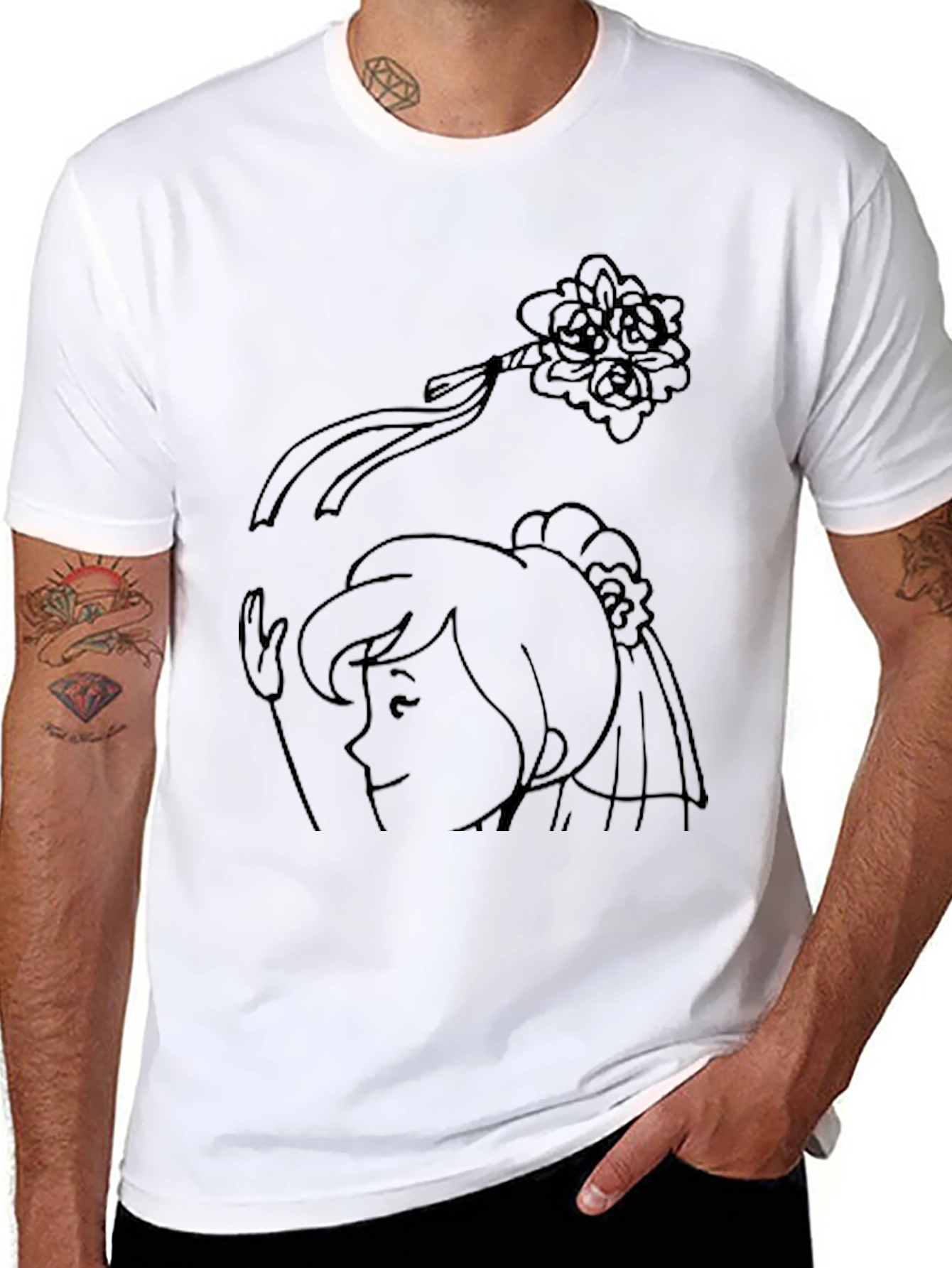 Whimsical Womans Portrait T-Shirt