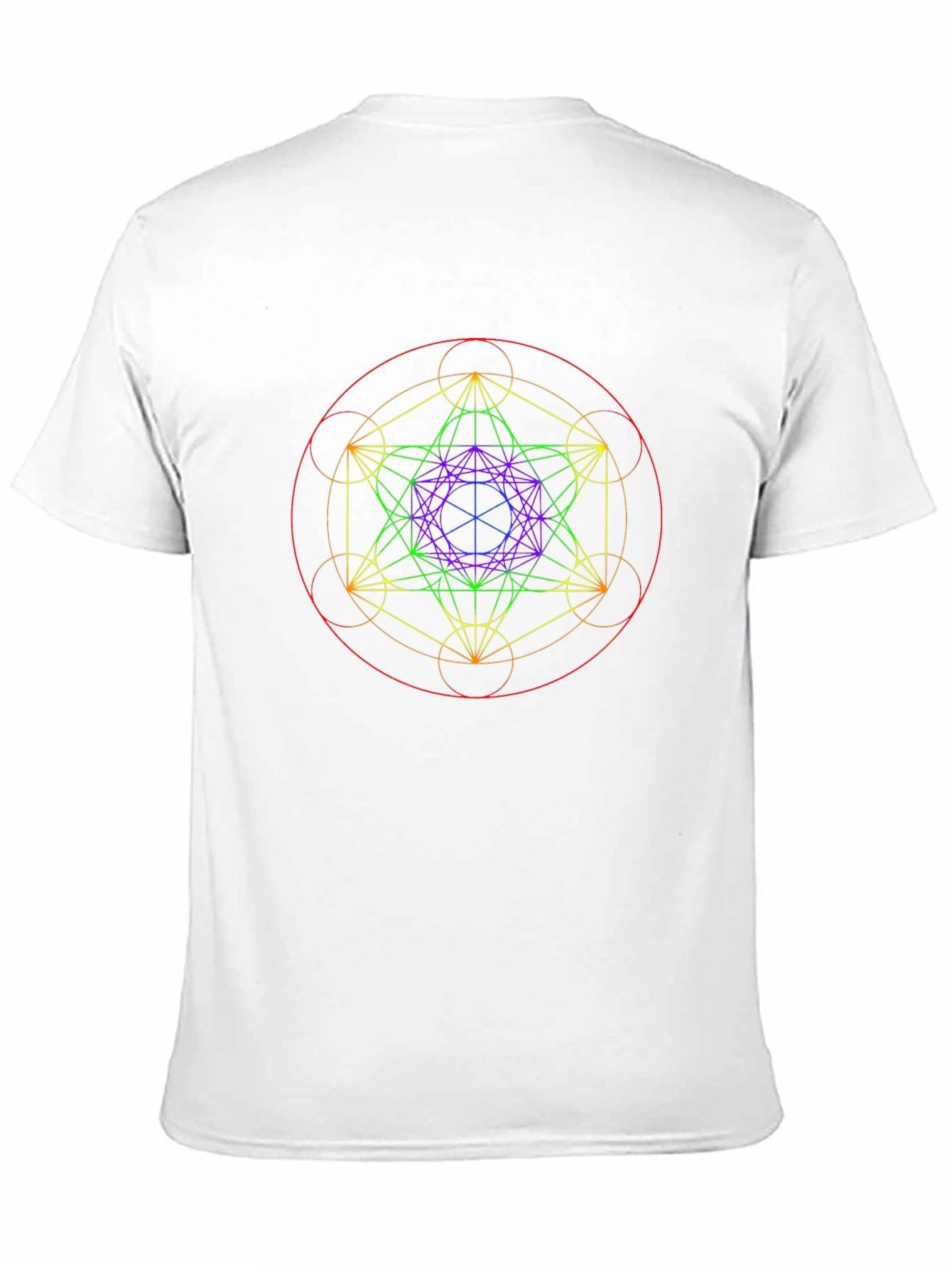 Geometric Metatrons Cube Graphic Tee - Black
