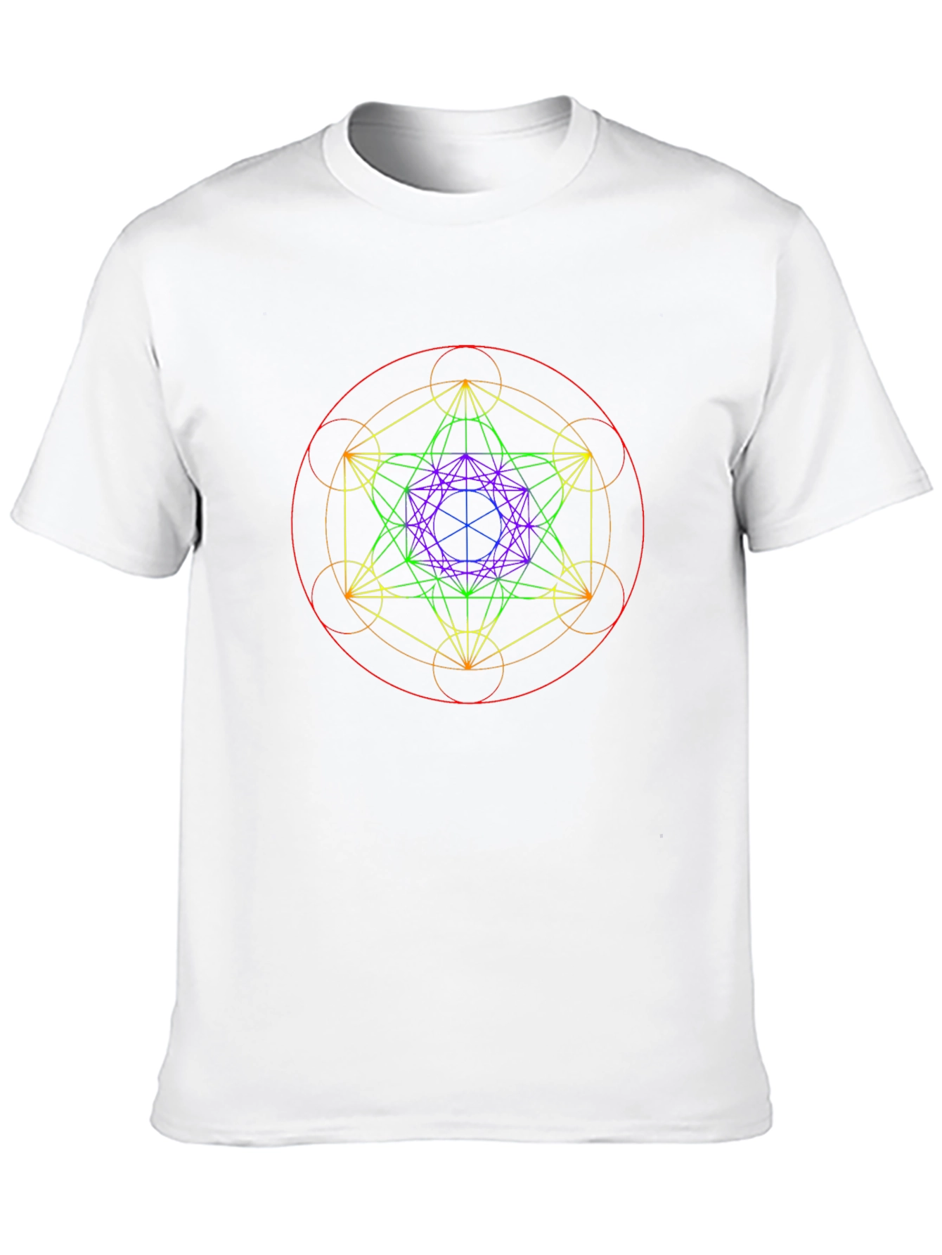 Geometric Metatrons Cube Graphic Tee - Black