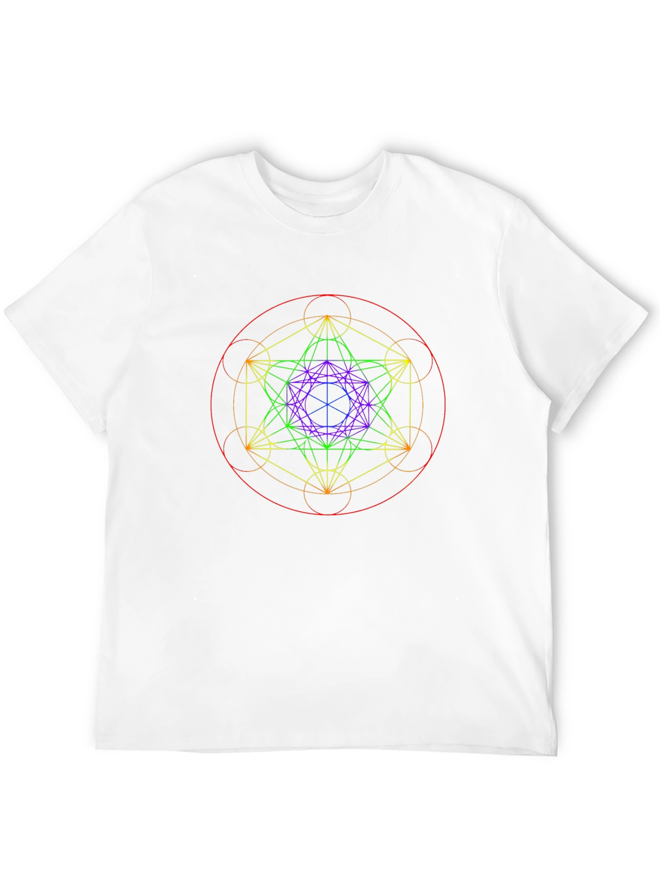 Geometric Metatrons Cube Graphic Tee - Black