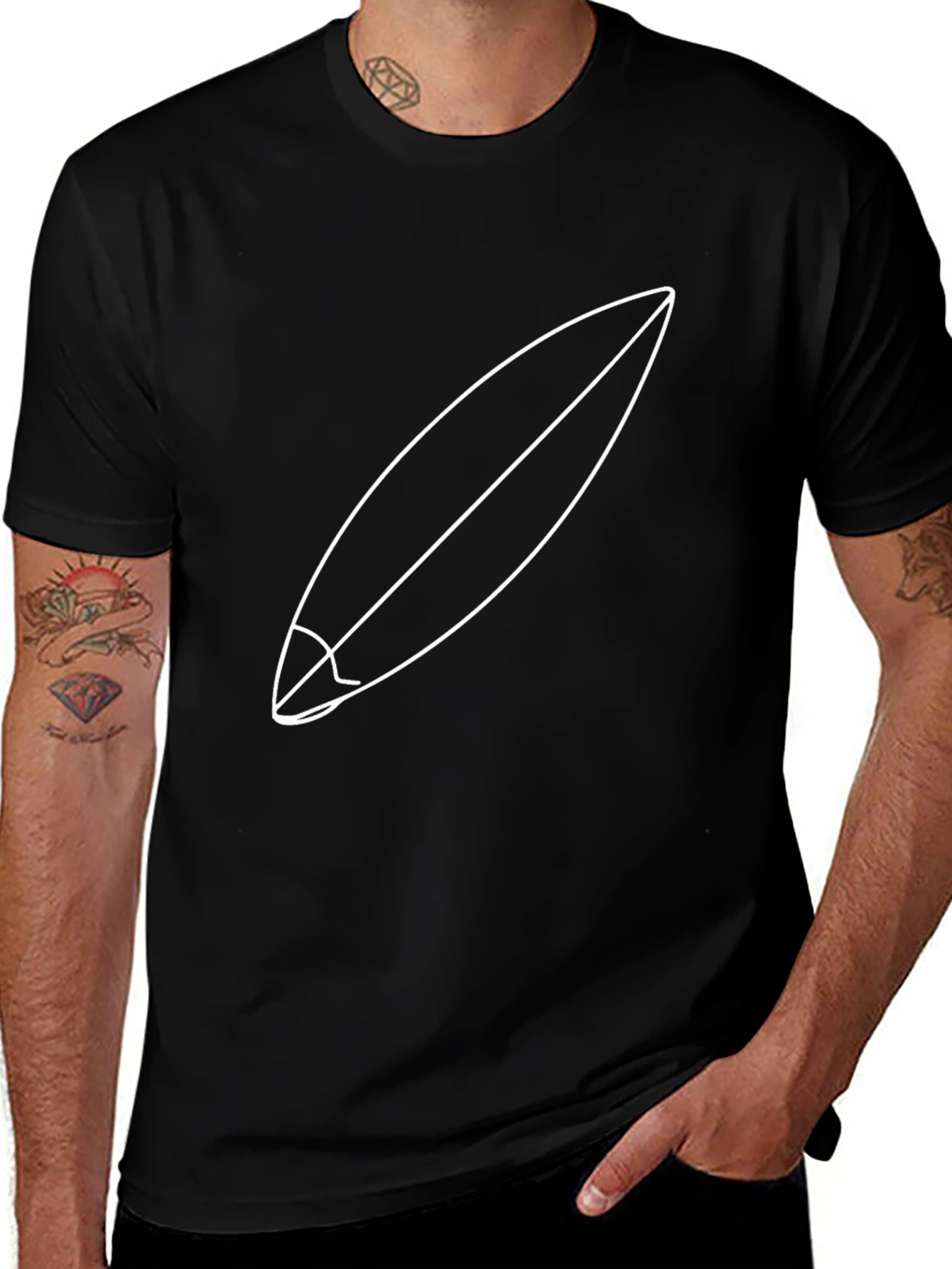 Surfboard Graphic Tee - Minimalist Design