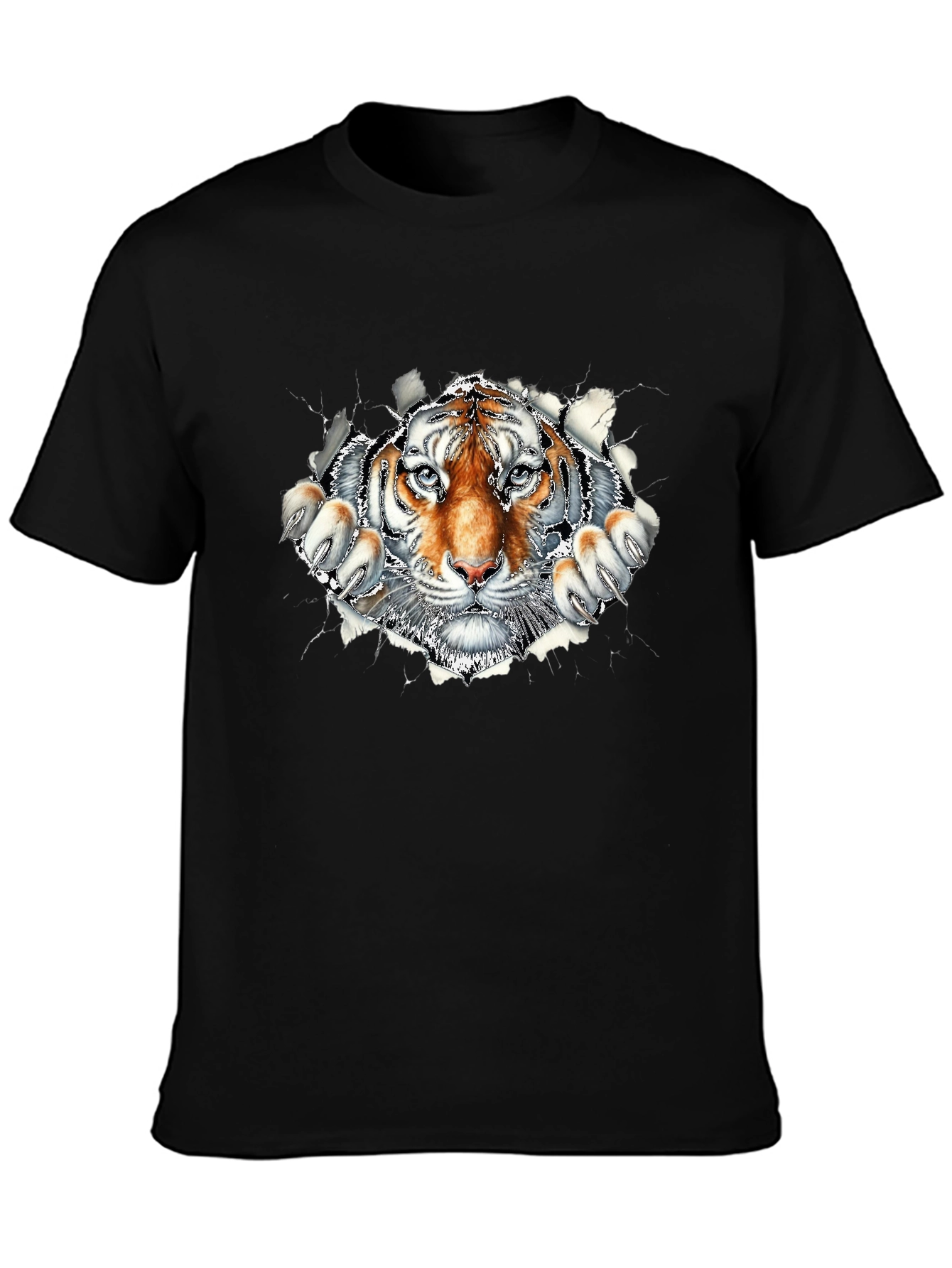 Tiger Graphic Print Black T-Shirt