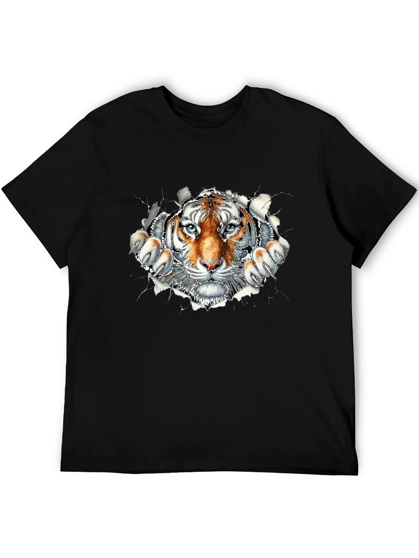 Tiger Graphic Print Black T-Shirt