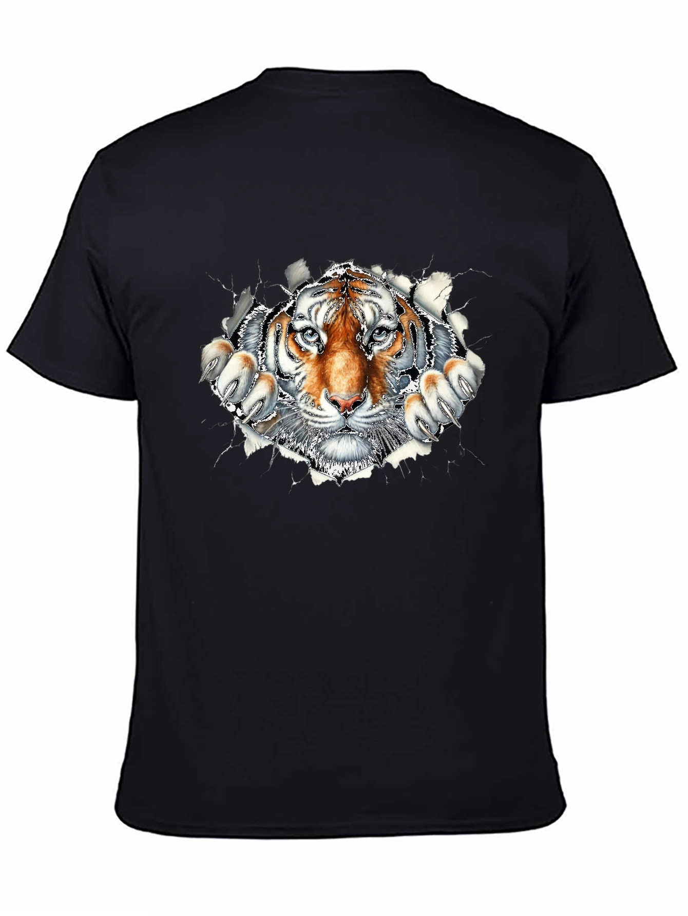 Tiger Graphic Print Black T-Shirt