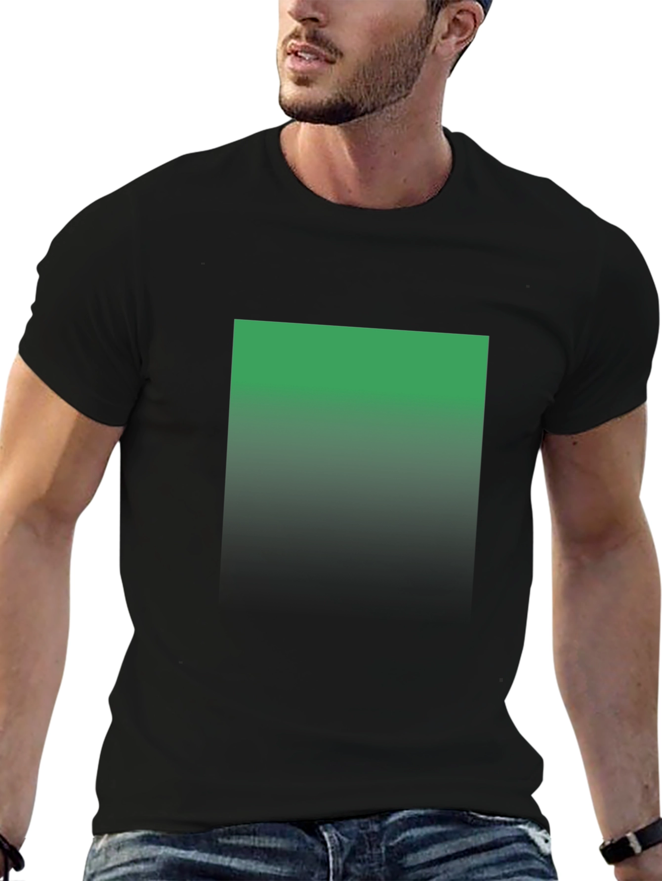 Emerald Fade Mens Black T-Shirt - Modern Style