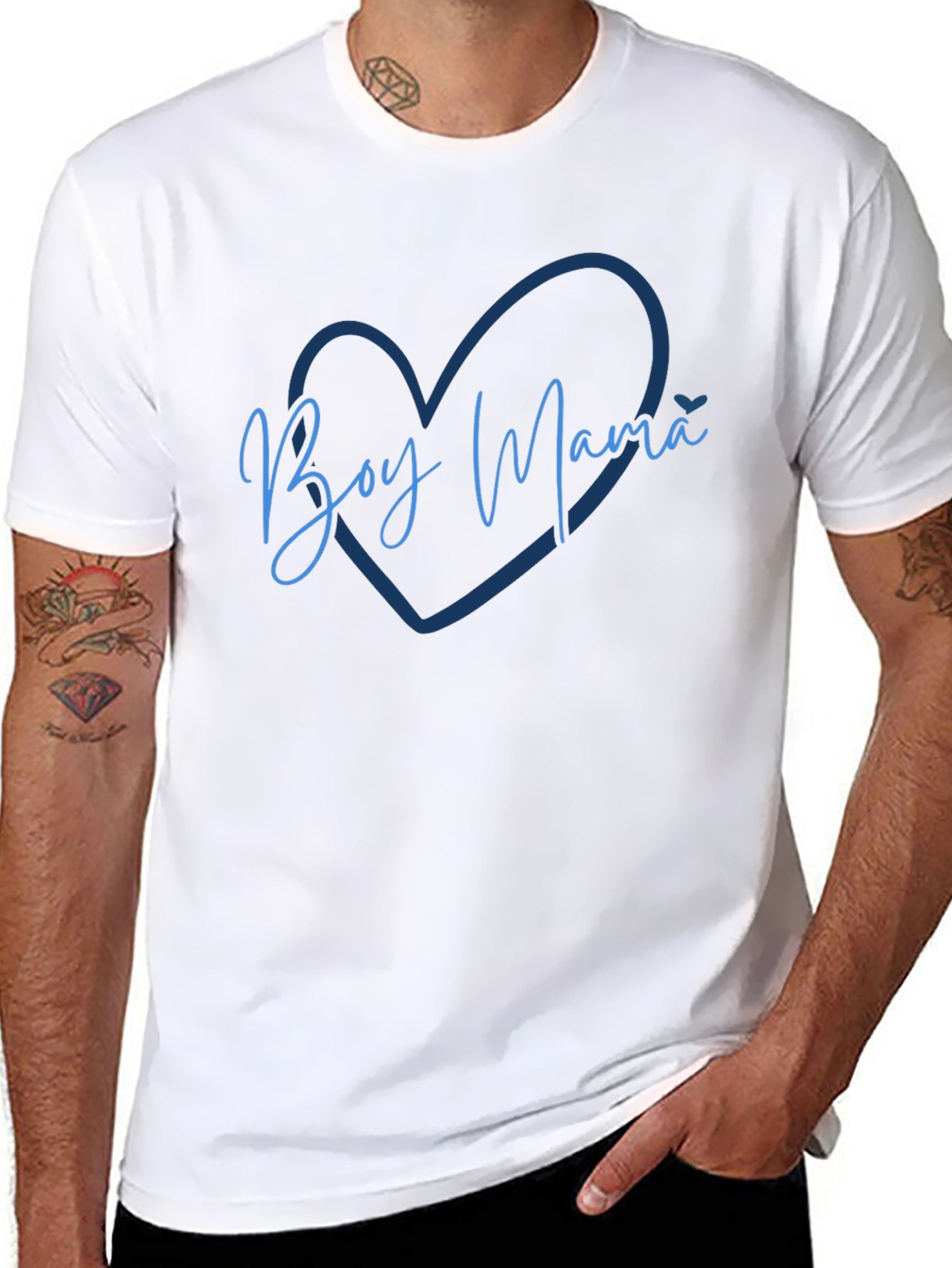 Boy Mama Heart Graphic Tee - Stylish Comfort