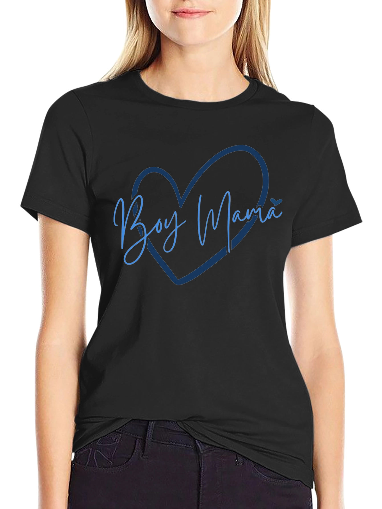 Boy Mama Heart Graphic Tee - Stylish Comfort