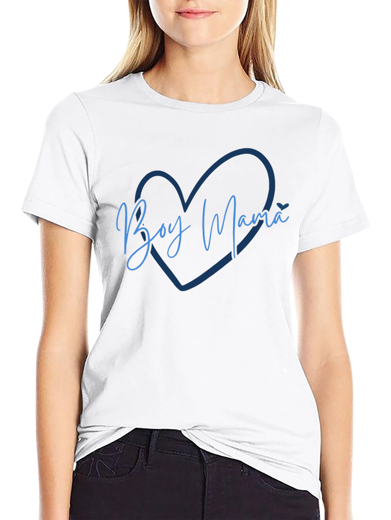 Boy Mama Heart Graphic Tee - Stylish Comfort