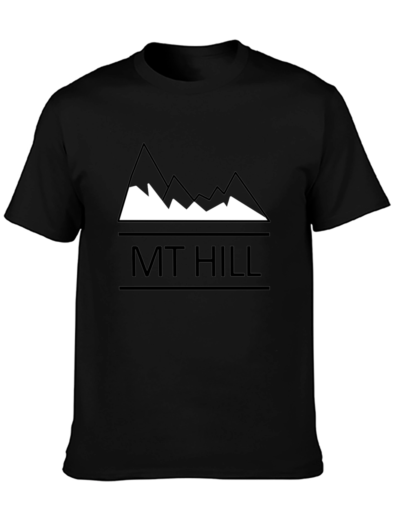 MT HILL Graphic Tee - Black Cotton Mountain Design