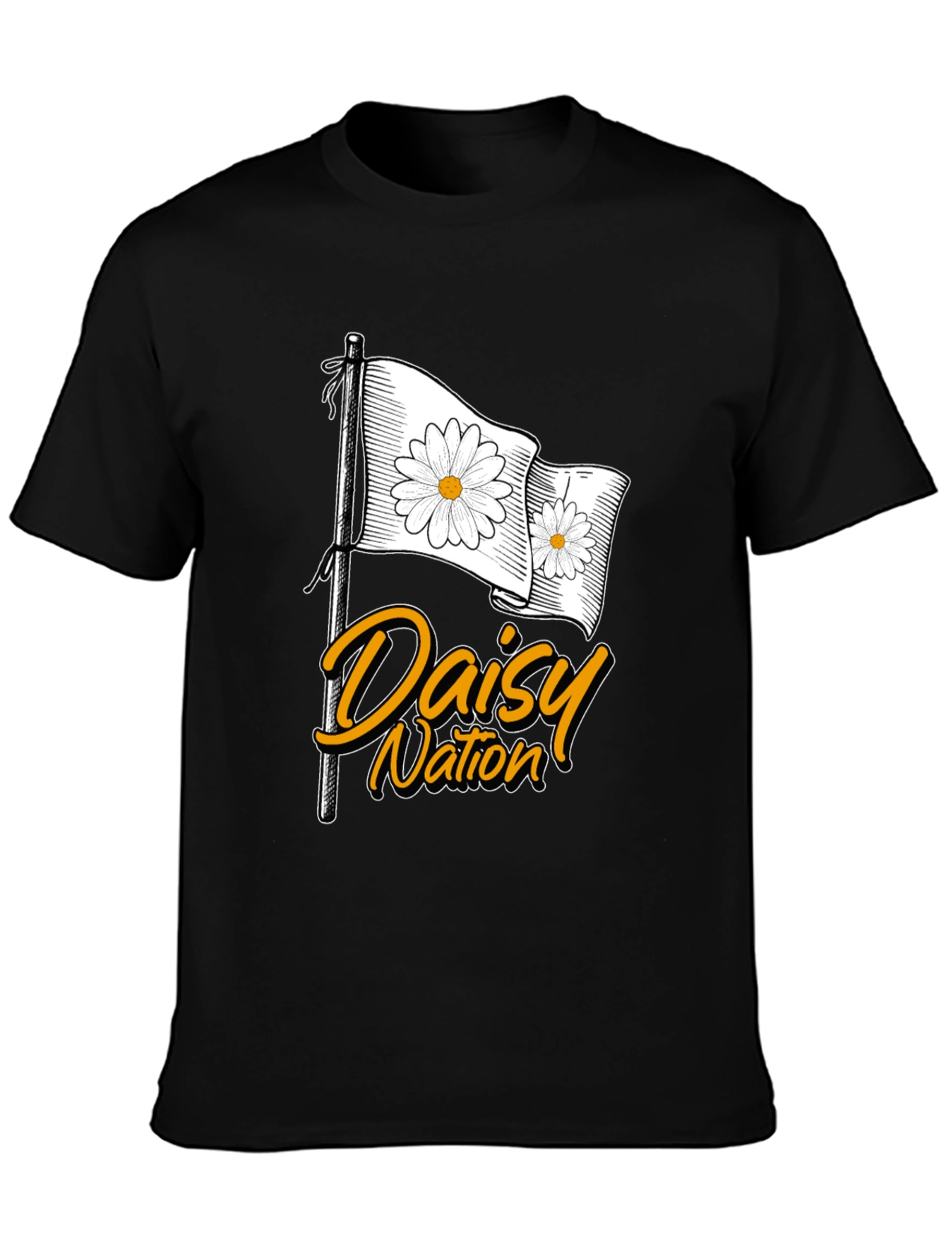 Daisy Nation Graphic T-Shirt - Black Cotton Tee