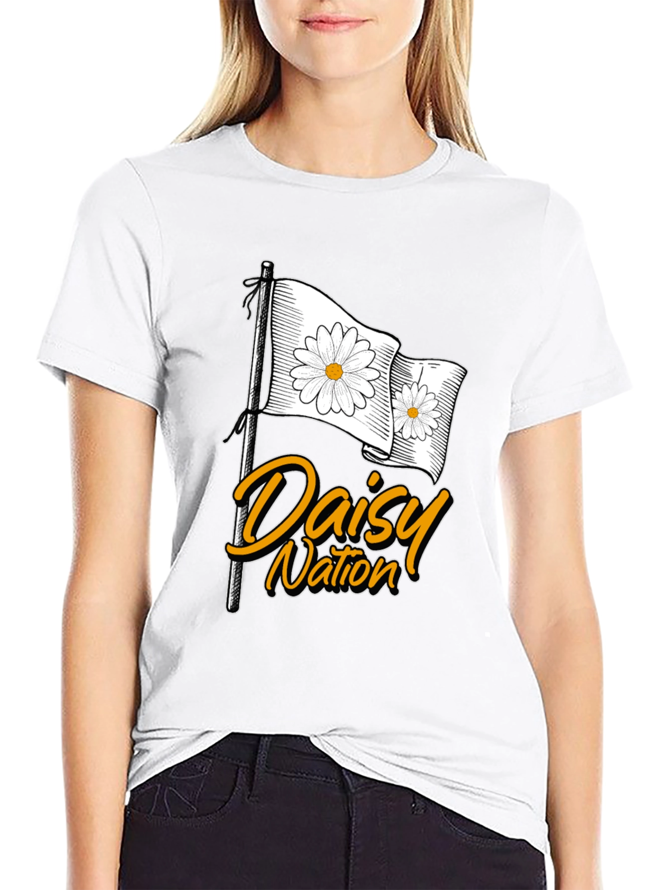 Daisy Nation Graphic T-Shirt - Black Cotton Tee