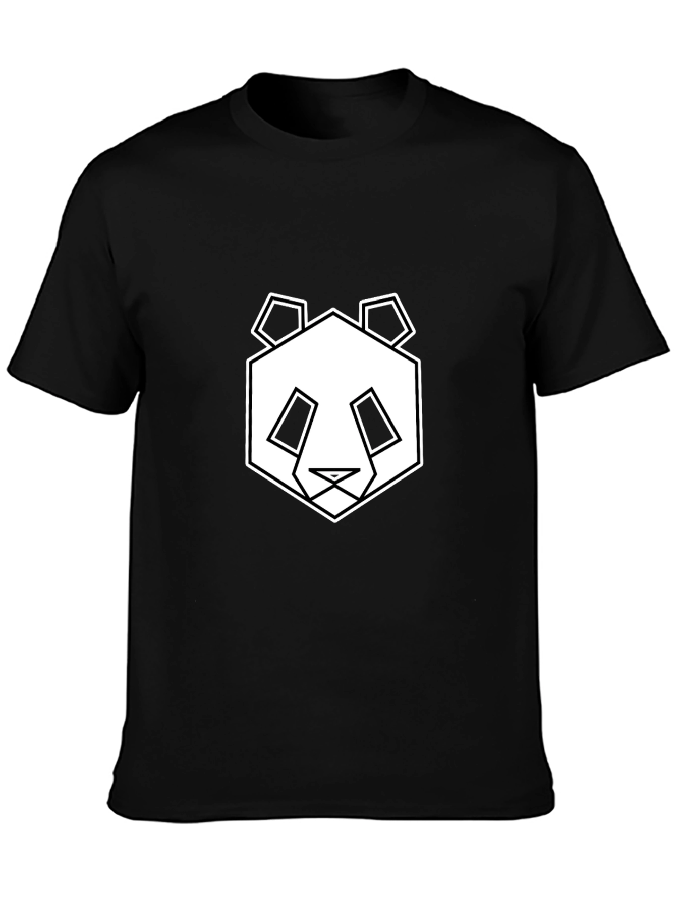 Geometric Panda Graphic Tee - Black