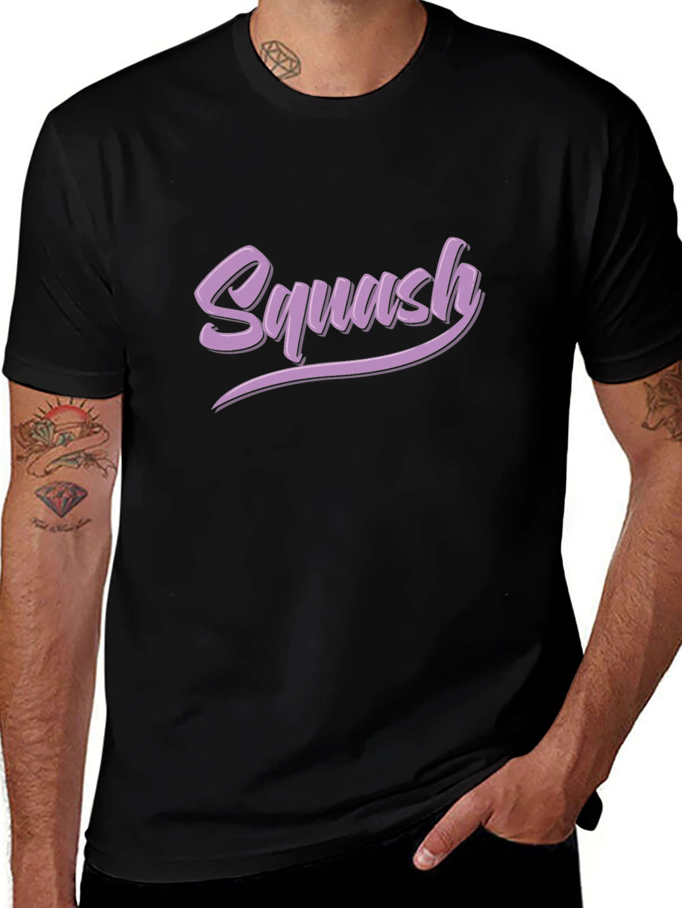 Squash Text Black T-Shirt