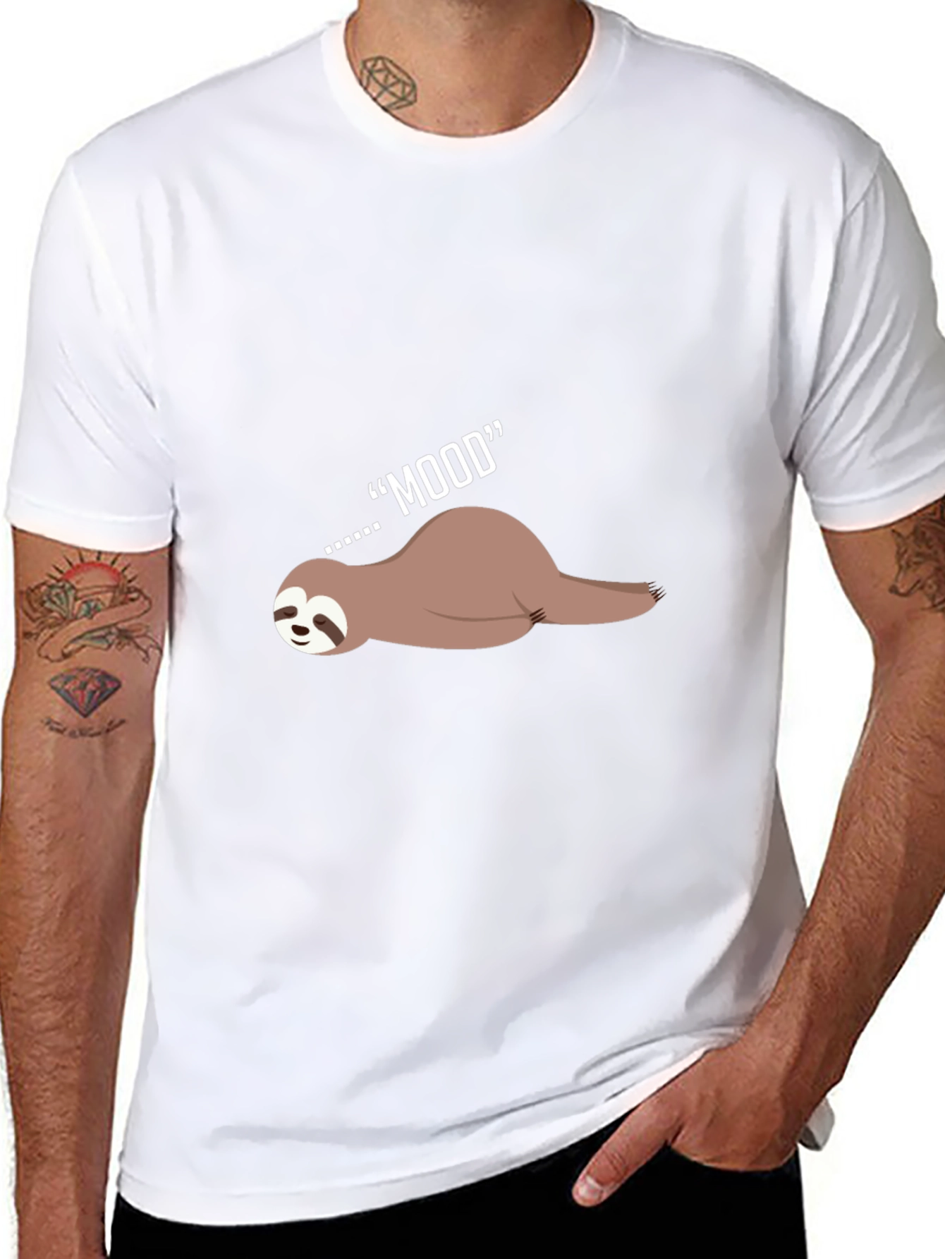 Lazy Mood Sloth Graphic Tee - Black