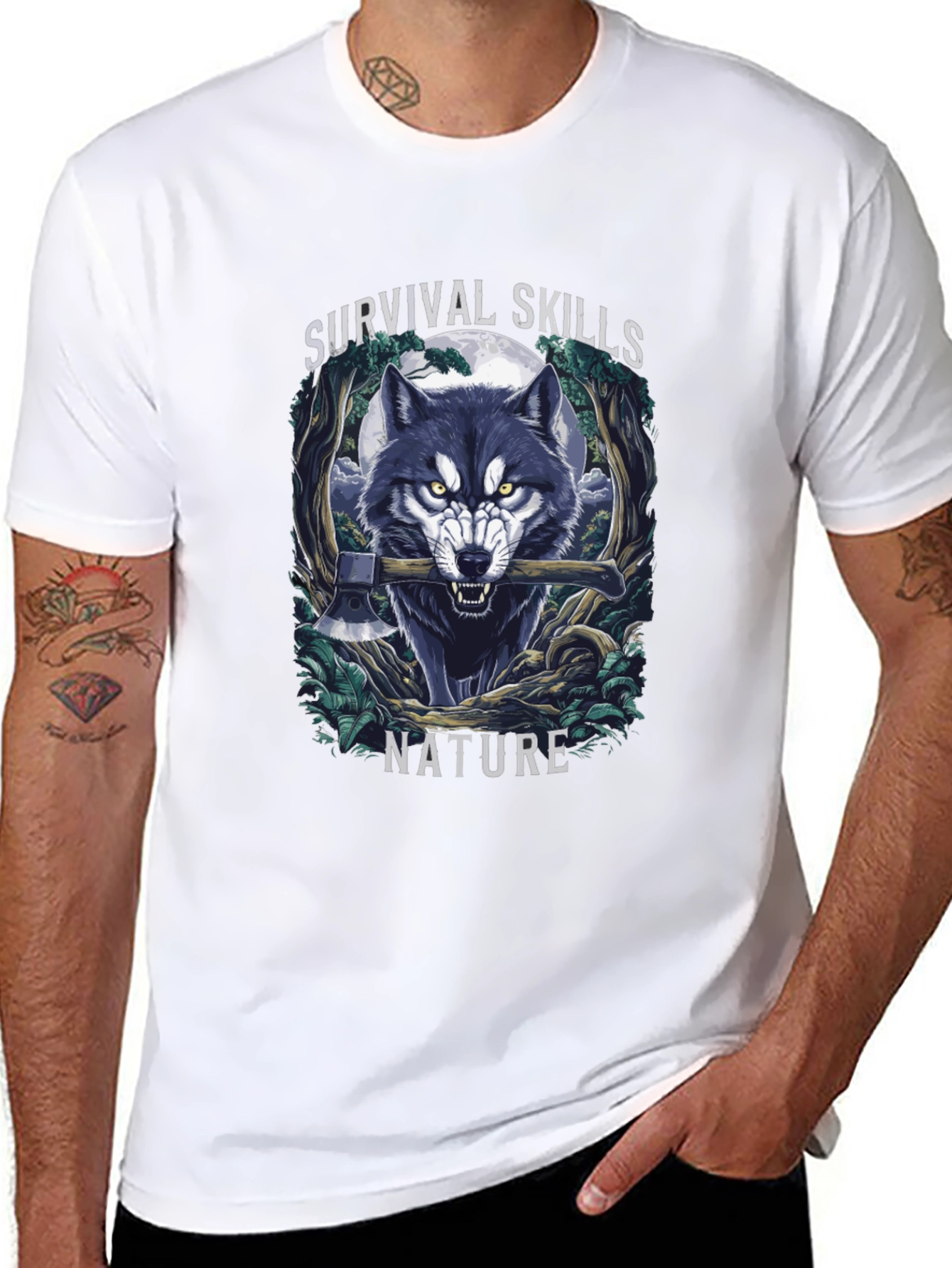 Survival Skills Wolf Graphic T-Shirt