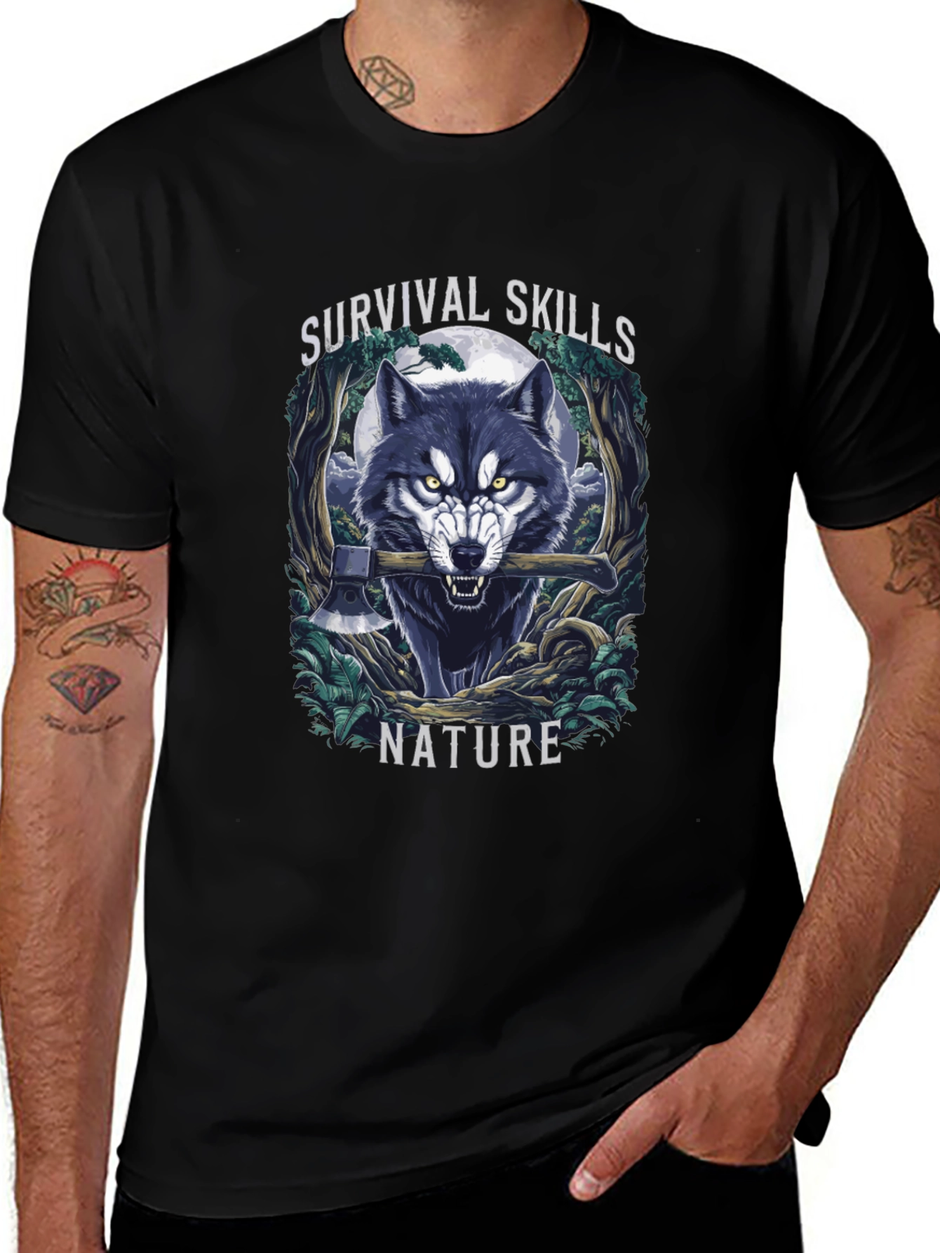 Survival Skills Wolf Graphic T-Shirt