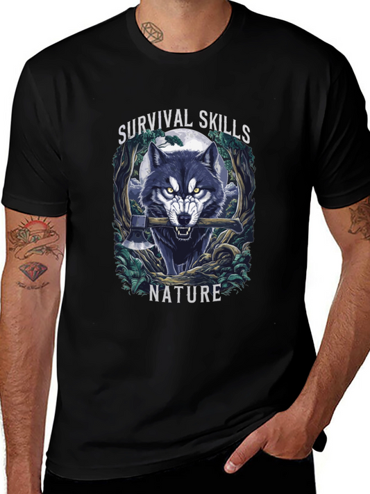 Survival Skills Wolf Graphic T-Shirt