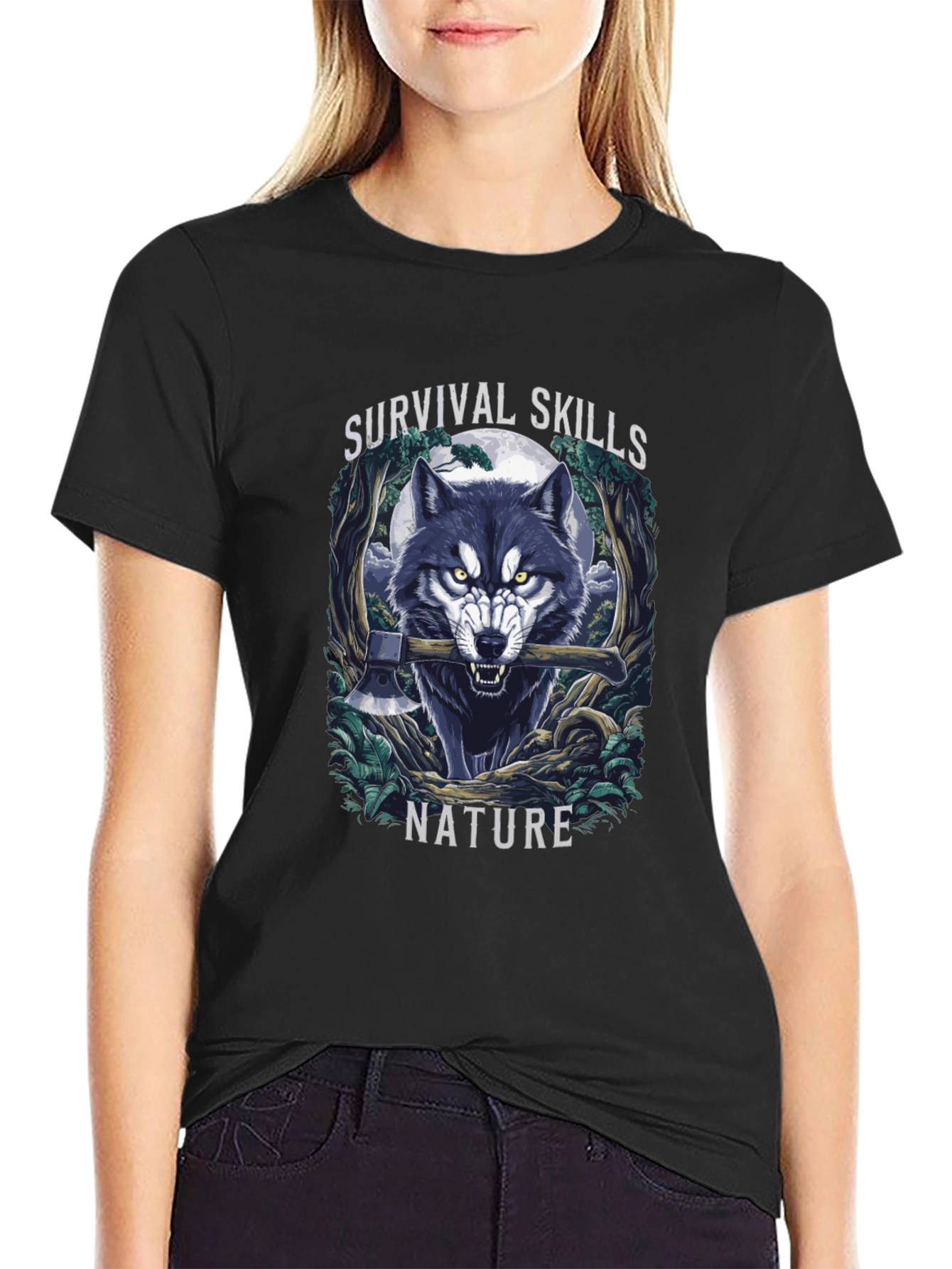 Survival Skills Wolf Graphic T-Shirt
