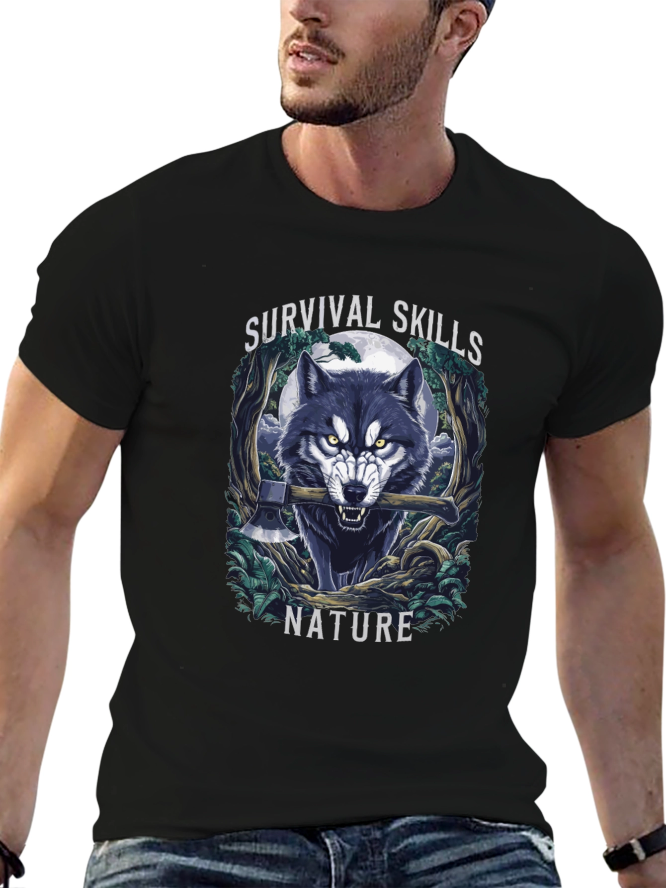 Survival Skills Wolf Graphic T-Shirt