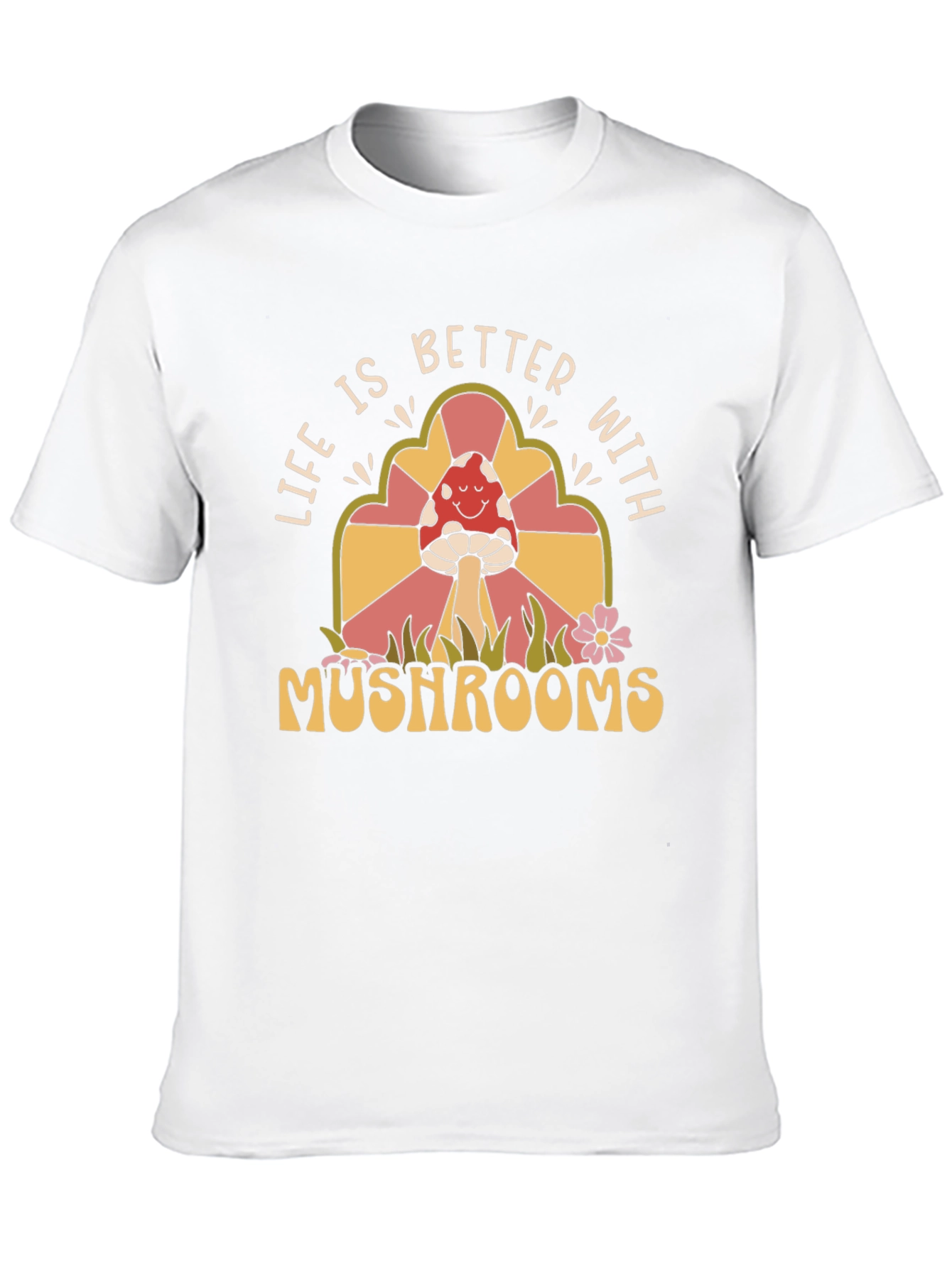 Life is Better with Mushrooms T-Shirt - Retro Design