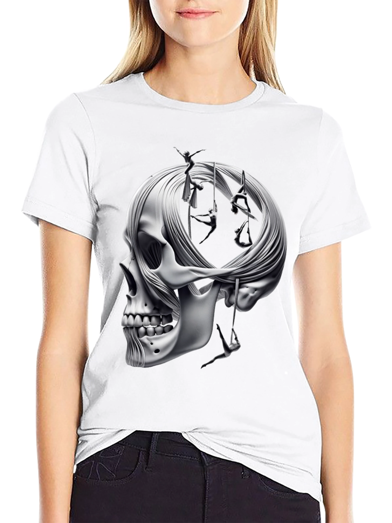 Skull & Acrobatics Black Graphic Tee