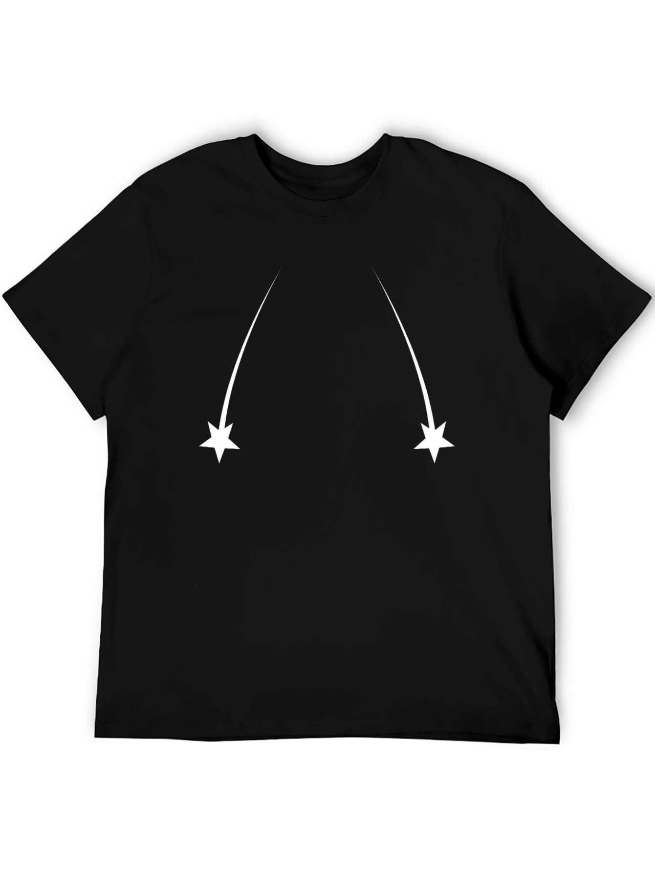 Mens Black T-Shirt with Falling Star Design