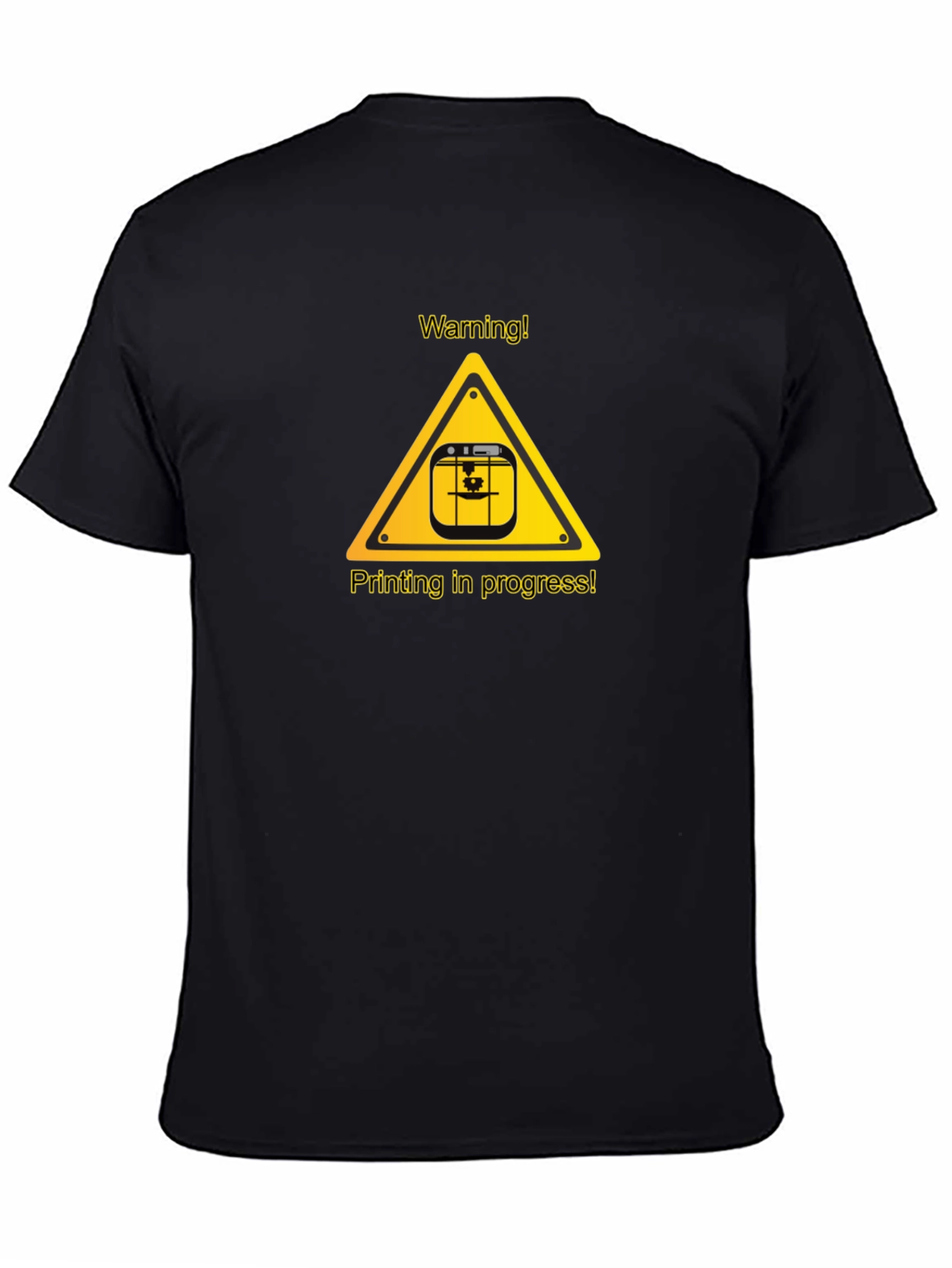 Warning Printing in Progress Black T-Shirt