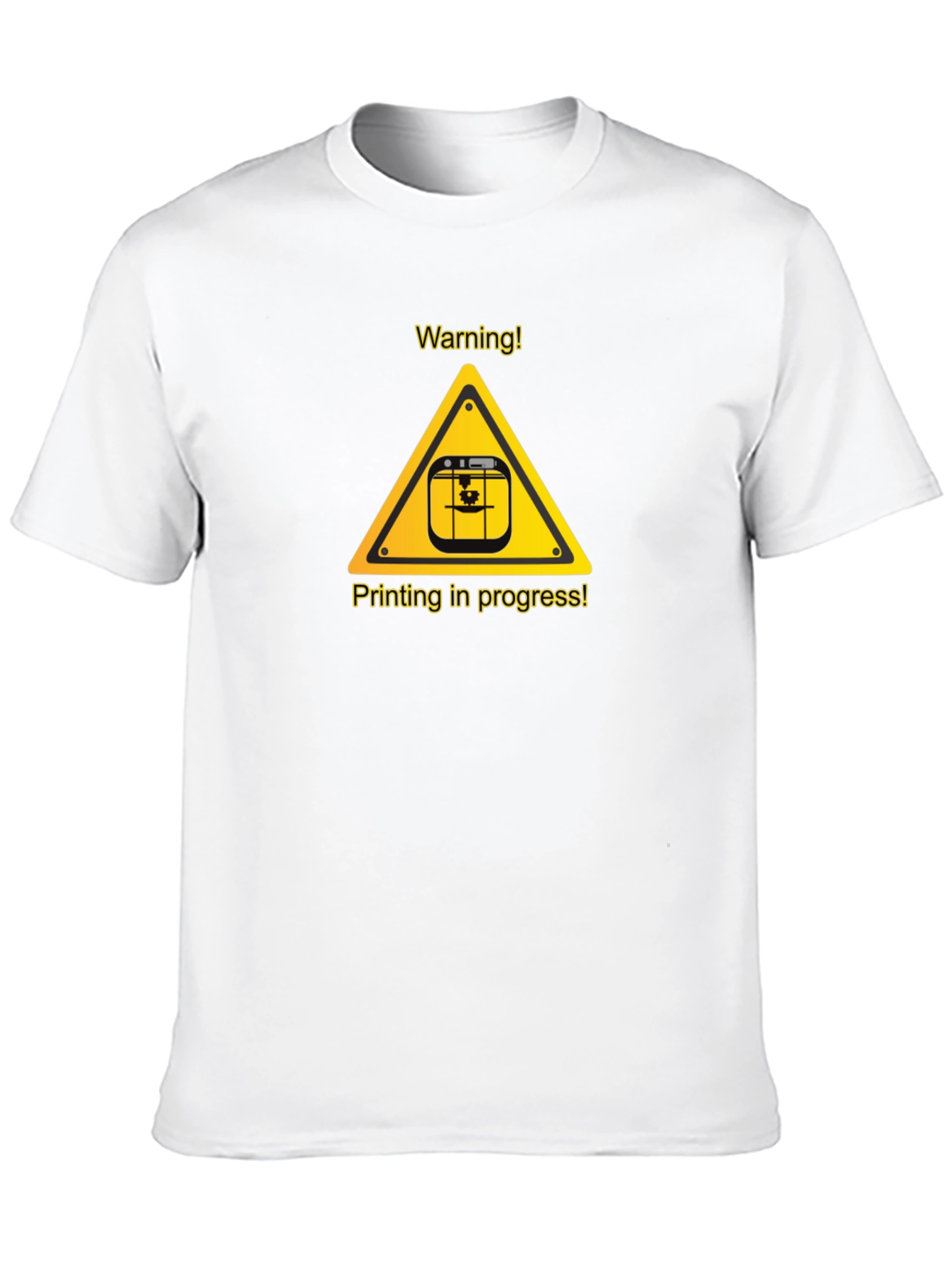 Warning Printing in Progress Black T-Shirt