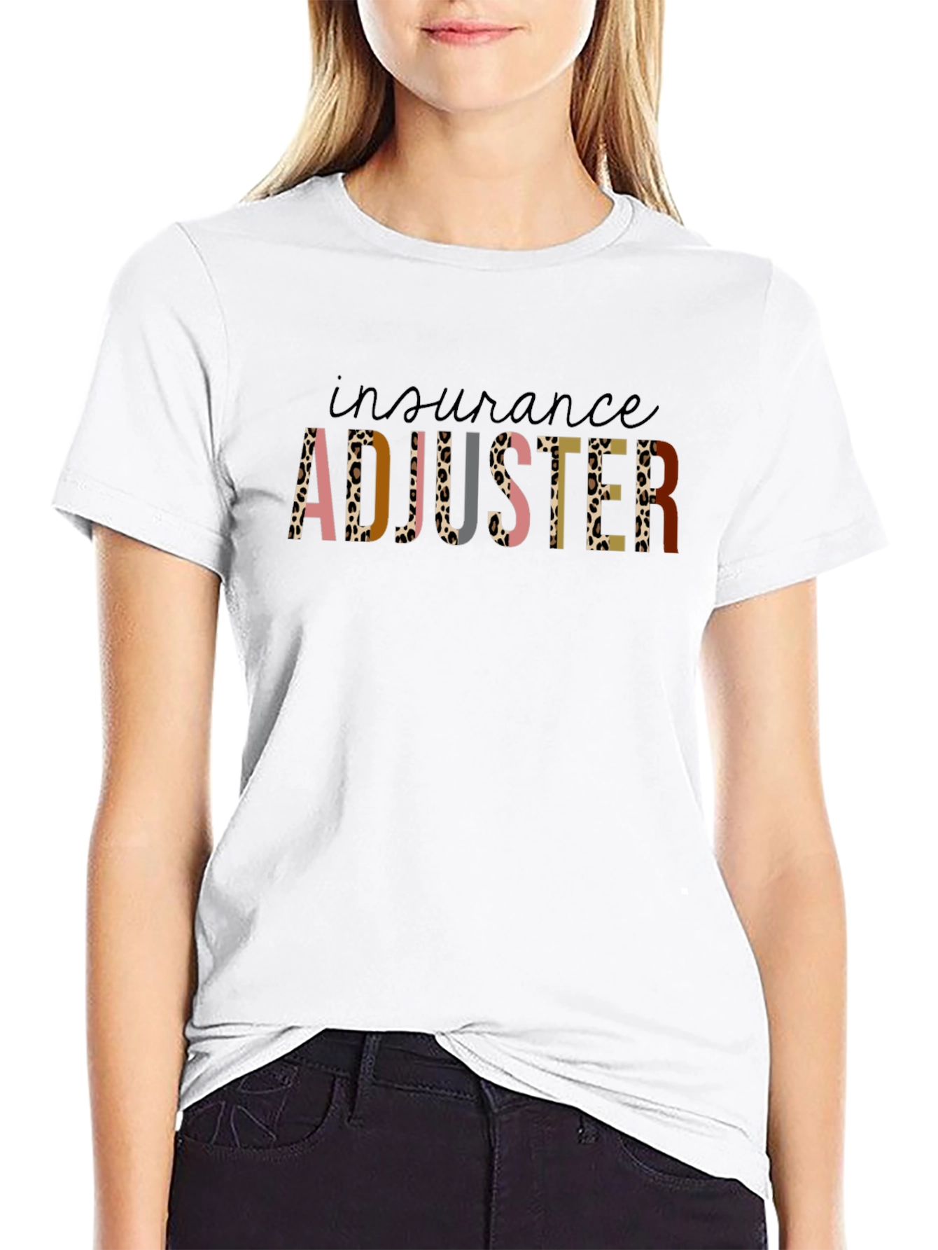 Insurance Adjuster T-Shirt - Leopard Print Letters