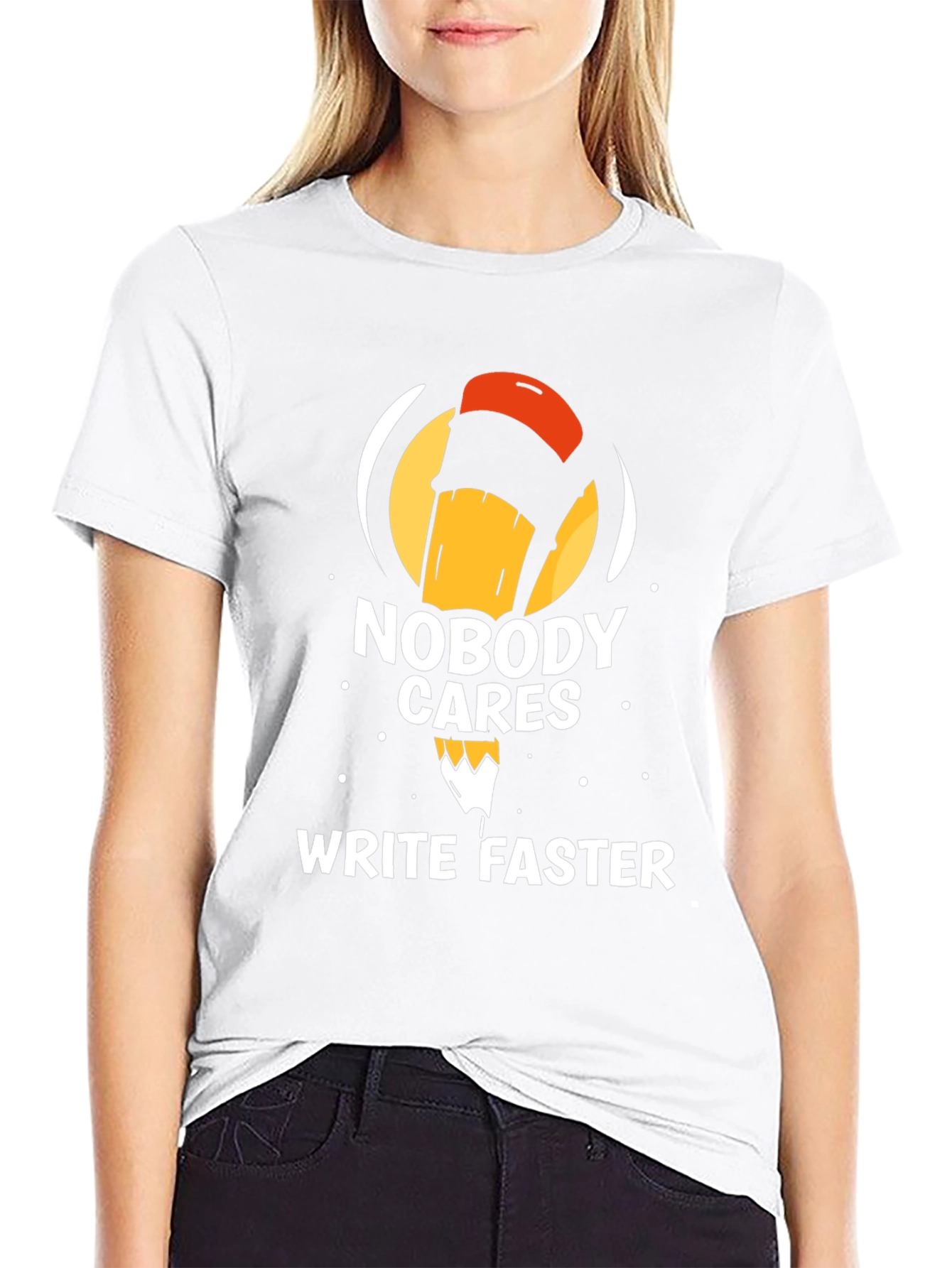 Nobody Cares Write Faster Black T-Shirt