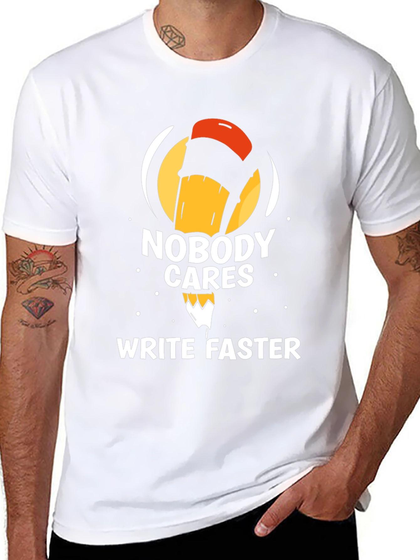 Nobody Cares Write Faster Black T-Shirt