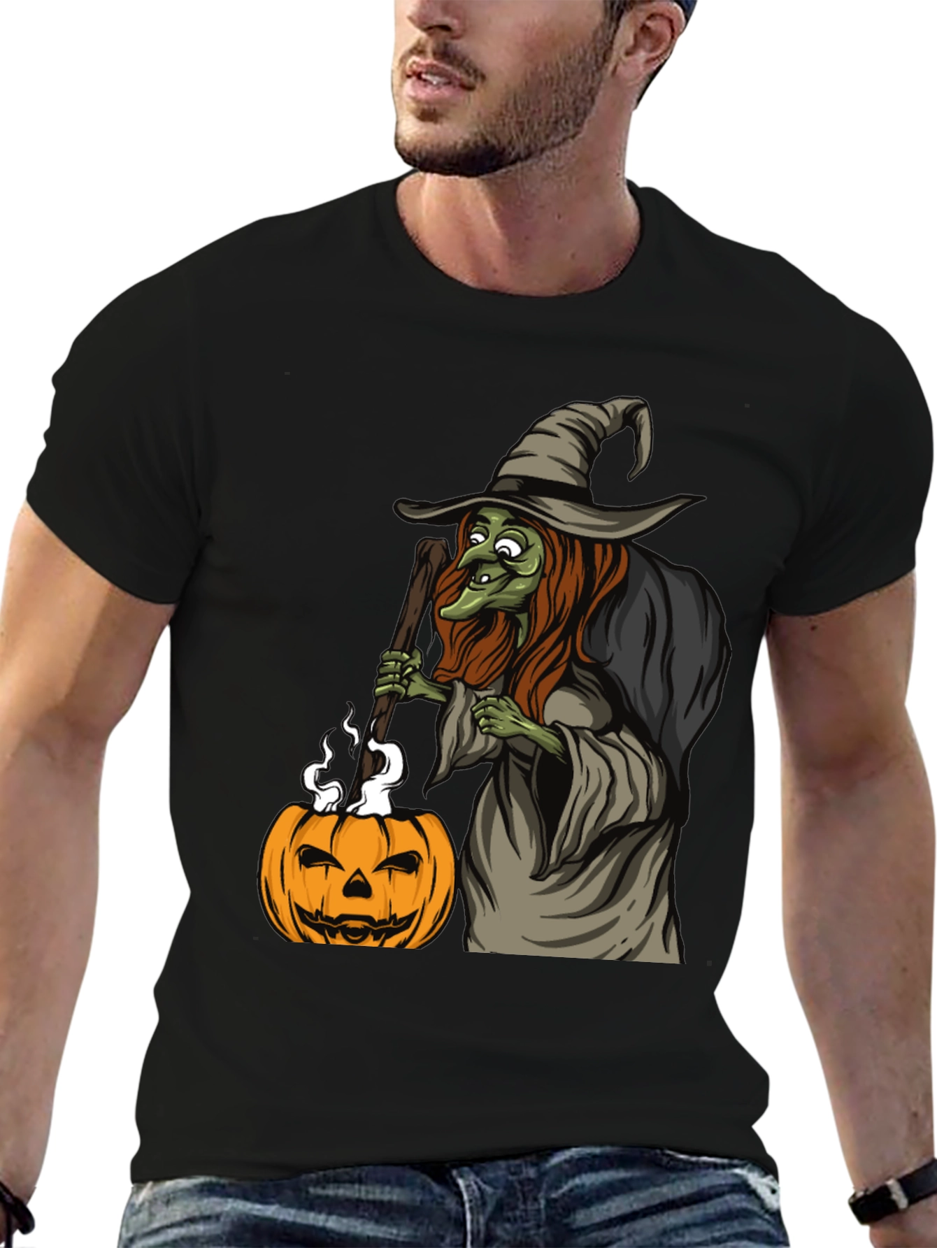 Witch Pumpkin Halloween Graphic Tee