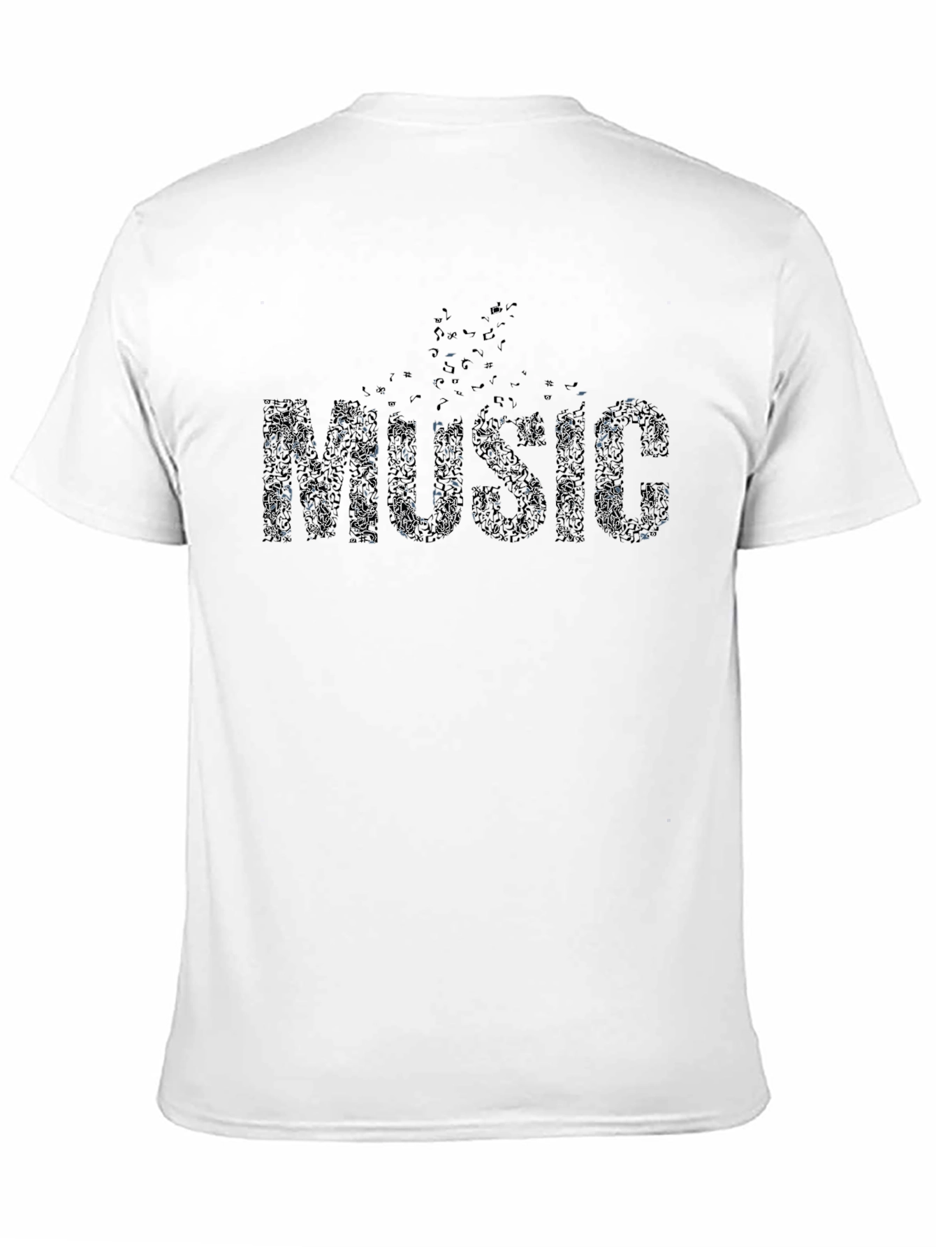 Music Notes Black T-Shirt
