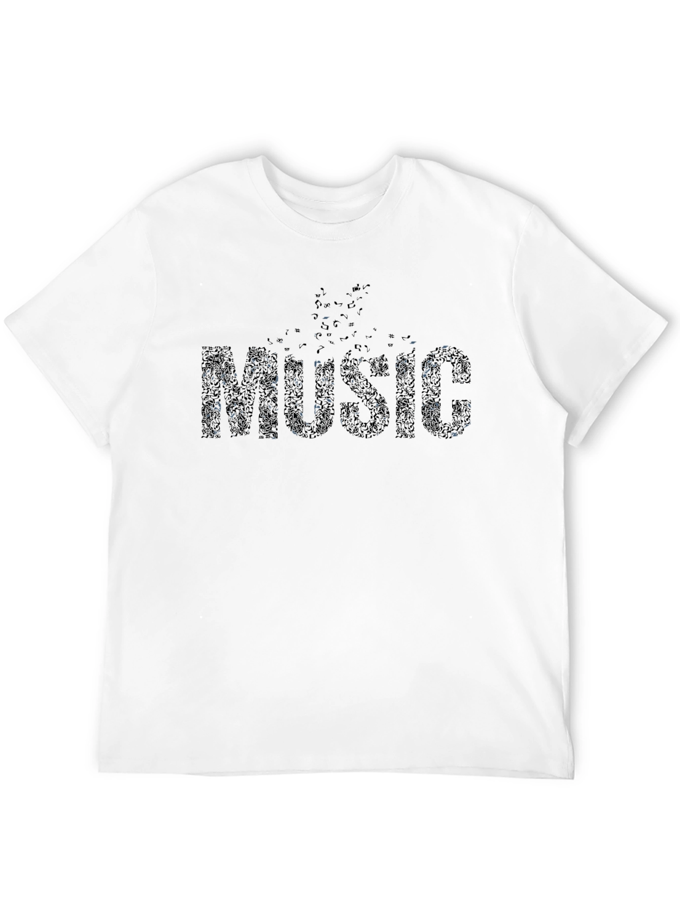 Music Notes Black T-Shirt