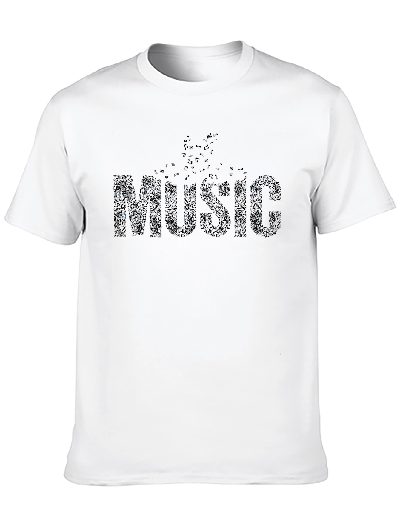 Music Notes Black T-Shirt
