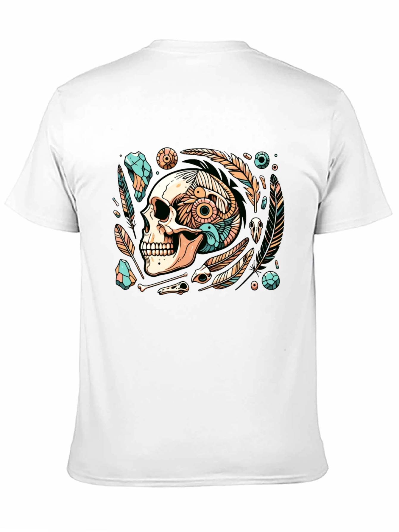 Skull & Feather Graphic Tee - Edgy Style