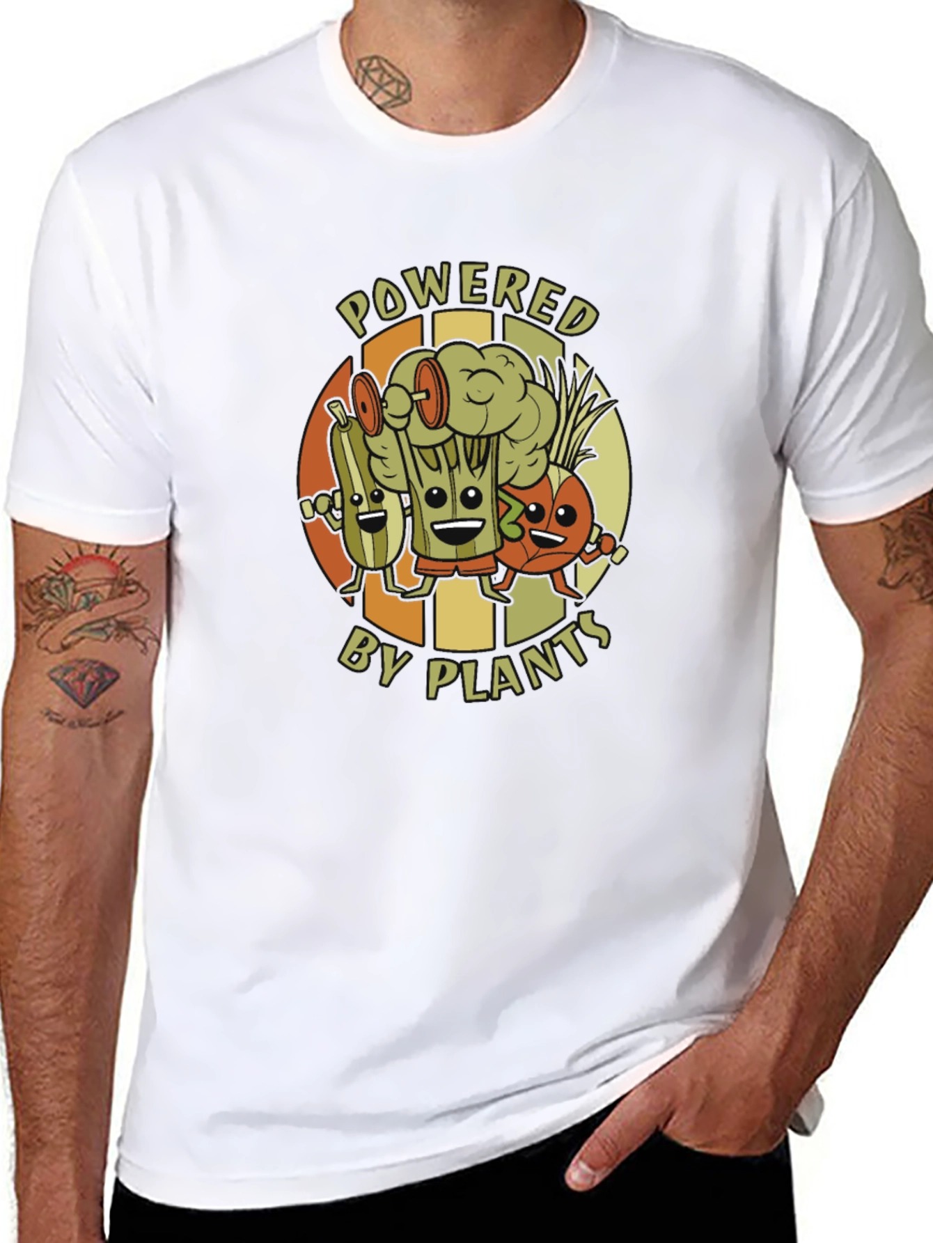 Powered by Plants Graphic T-Shirt - Vegan Fitness Tee