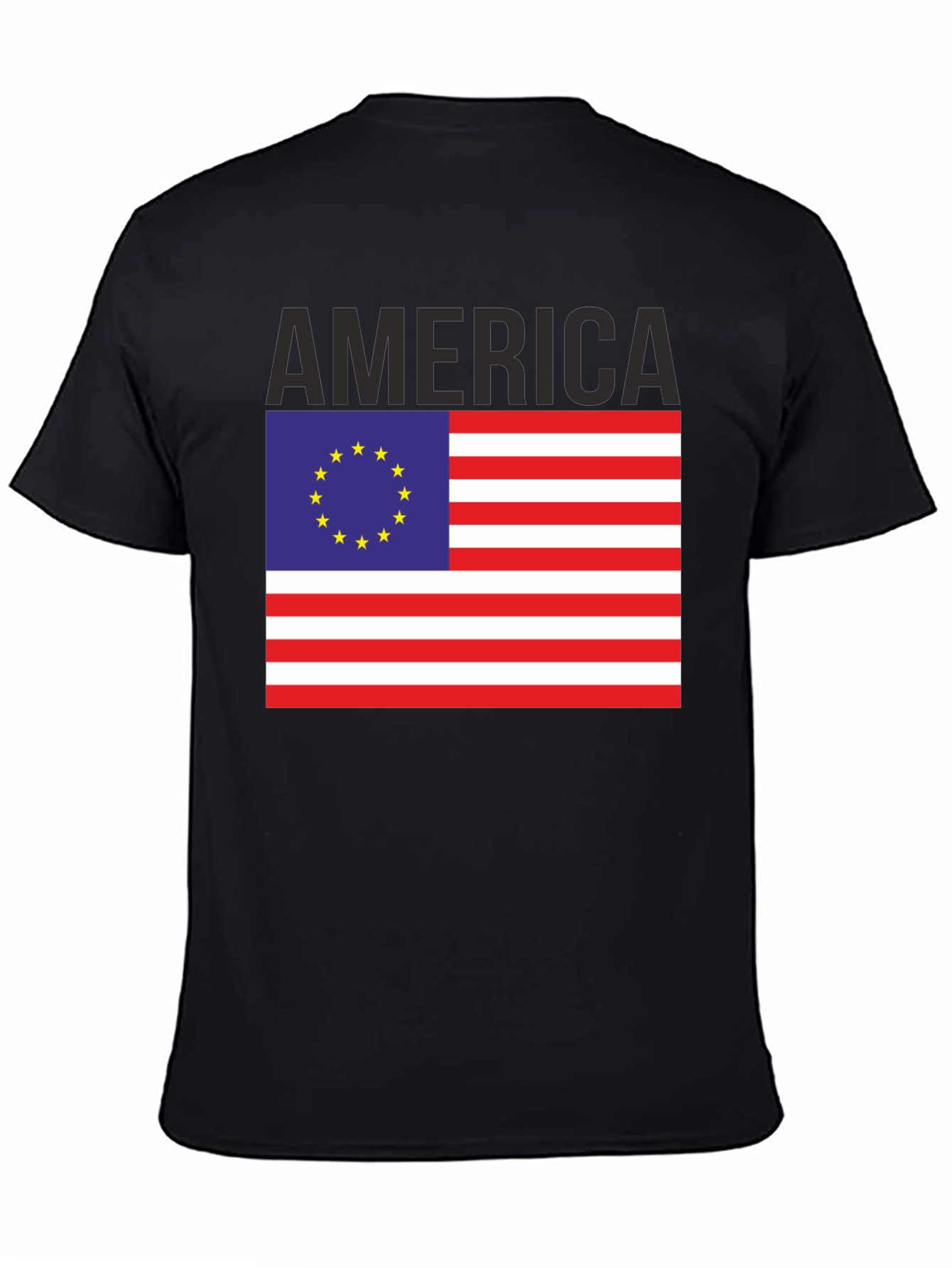 America EU Flag Graphic Tee - Patriotic Novelty T-Shirt