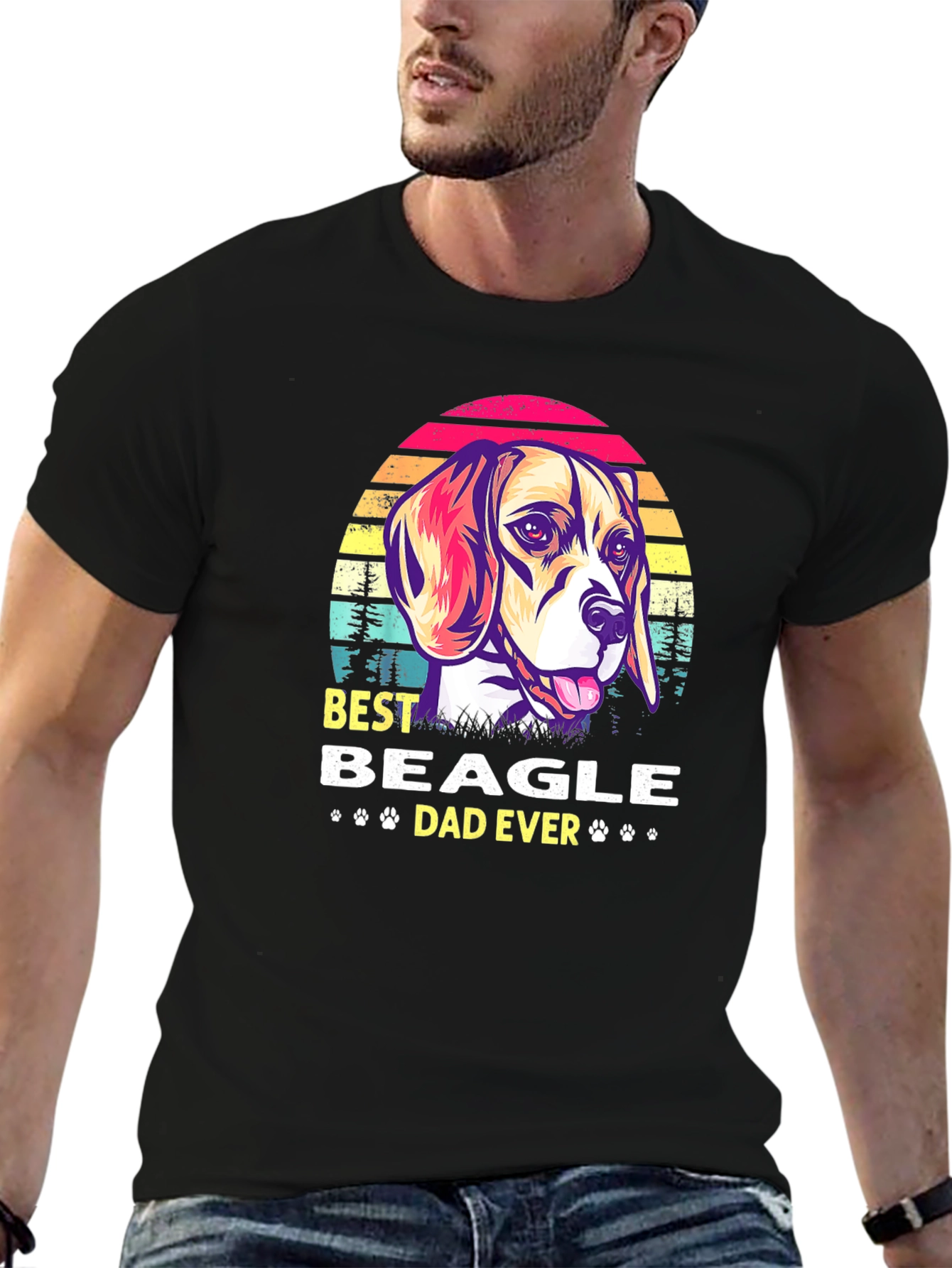 Best Beagle Dad Ever Graphic T-Shirt