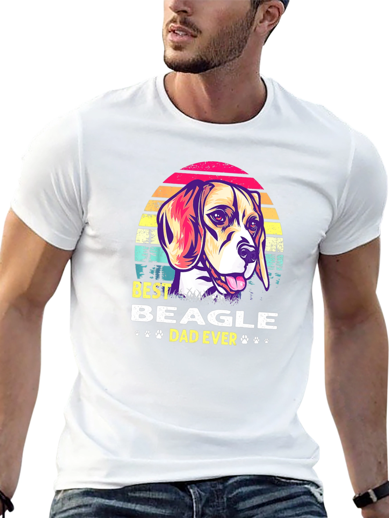 Best Beagle Dad Ever Graphic T-Shirt